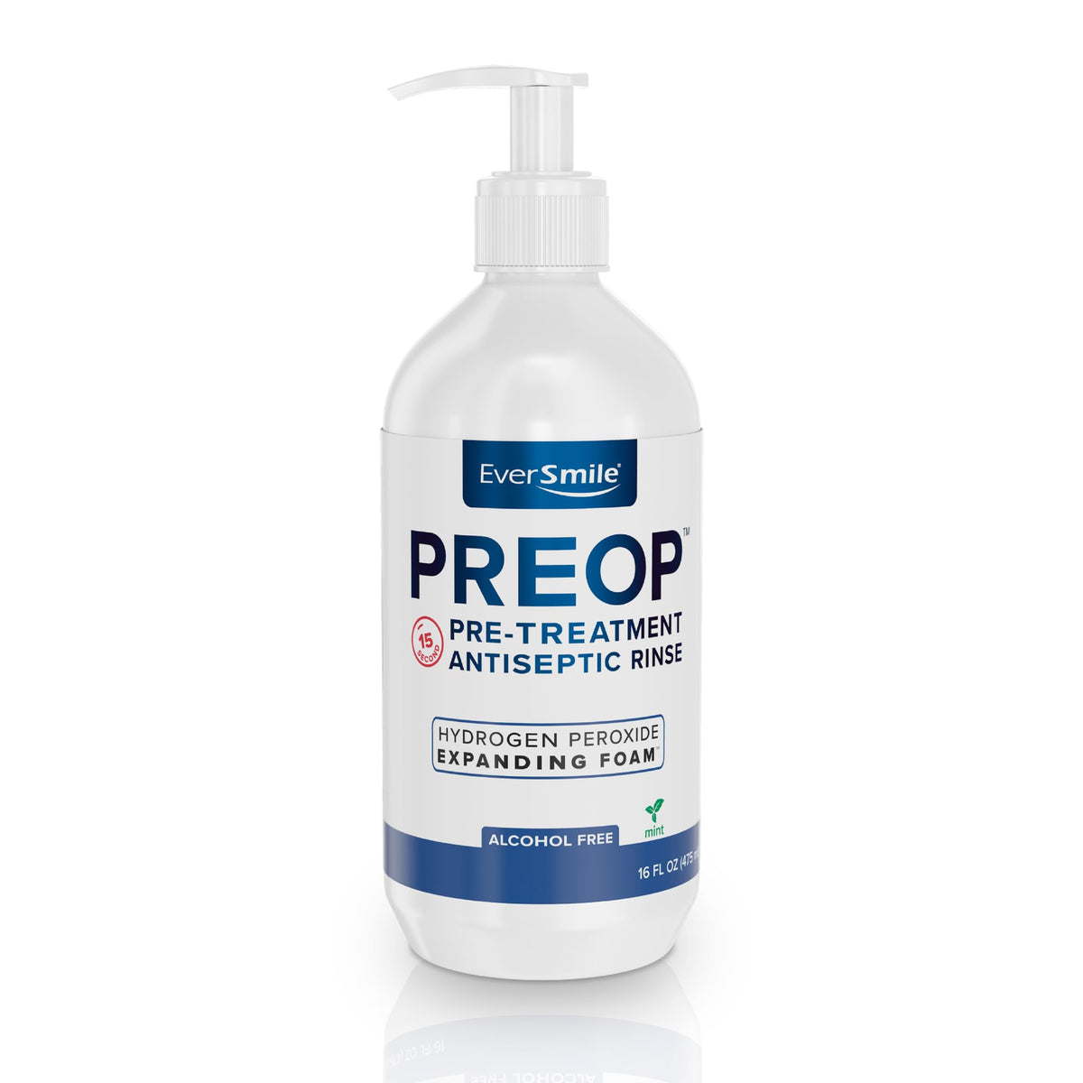 EverSmile PreOp Foaming Rinse – Deep Clean Mouthwash with Hydrogen Peroxide – Alcohol Free Rinse to Mouth Wash Daily & Before Treatment – Helps Heal Canker Sores – 100 Uses Per 16oz Bottle (1 Pack)