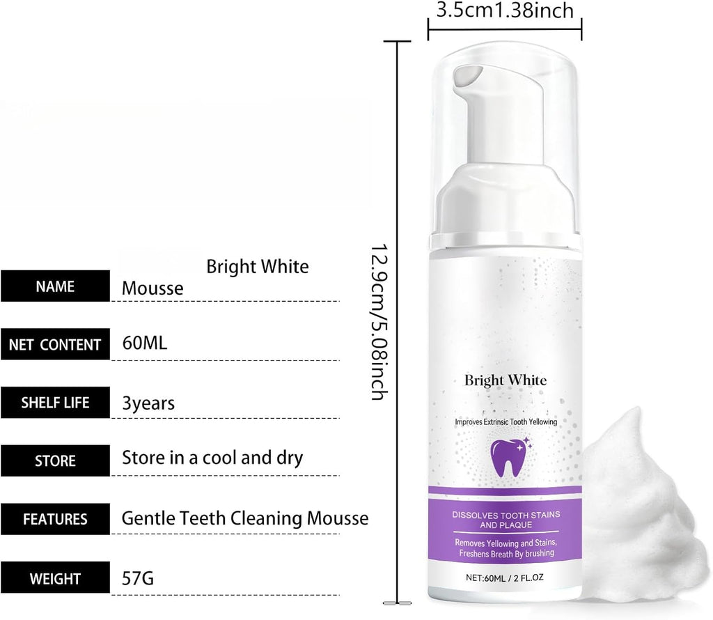Gentle Foaming Tooth Mousse for Stronger Teeth & Natural Brightness, Refreshing Daily Oral Cleanser(1pcs)