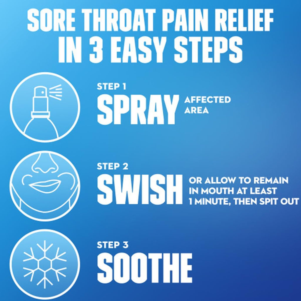 Mucinex Instasoothe Sore Throat Spray for Oral Pain Relief, Throat Numbing Spray with Benzocaine & Menthol Starts to Work on Contact, Cherry Flavor, 3.8 Fl Oz