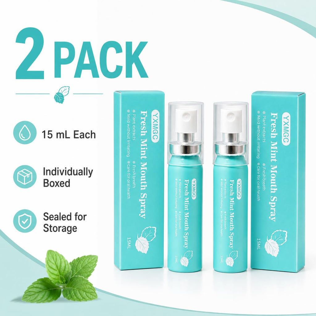 Mint Breath Spray, 2 Pack, 15 mL Each, Travel Size Mouth Freshener