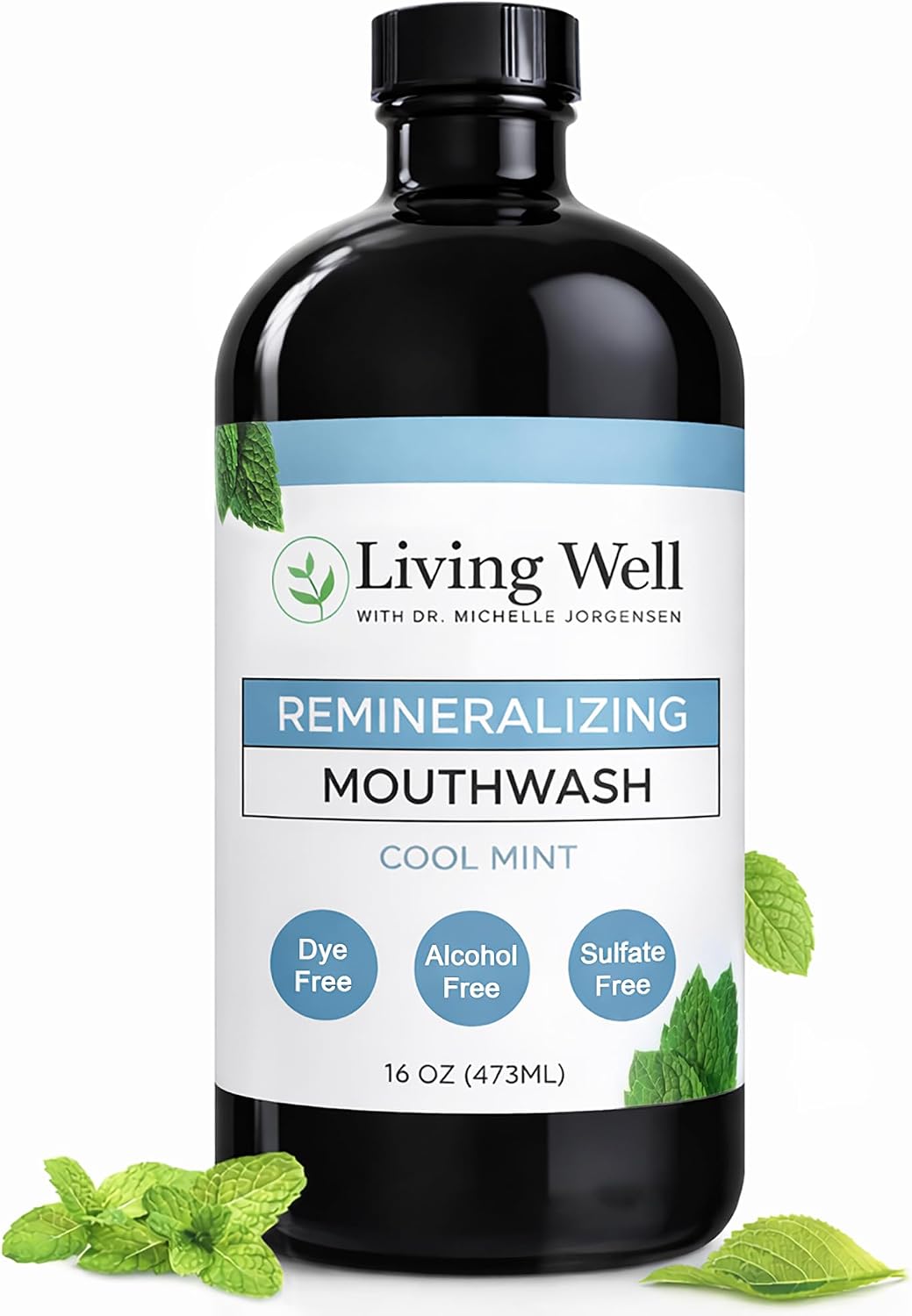 Living Well Dr. Michelle Remineralizing Mouthwash, Cool Mint