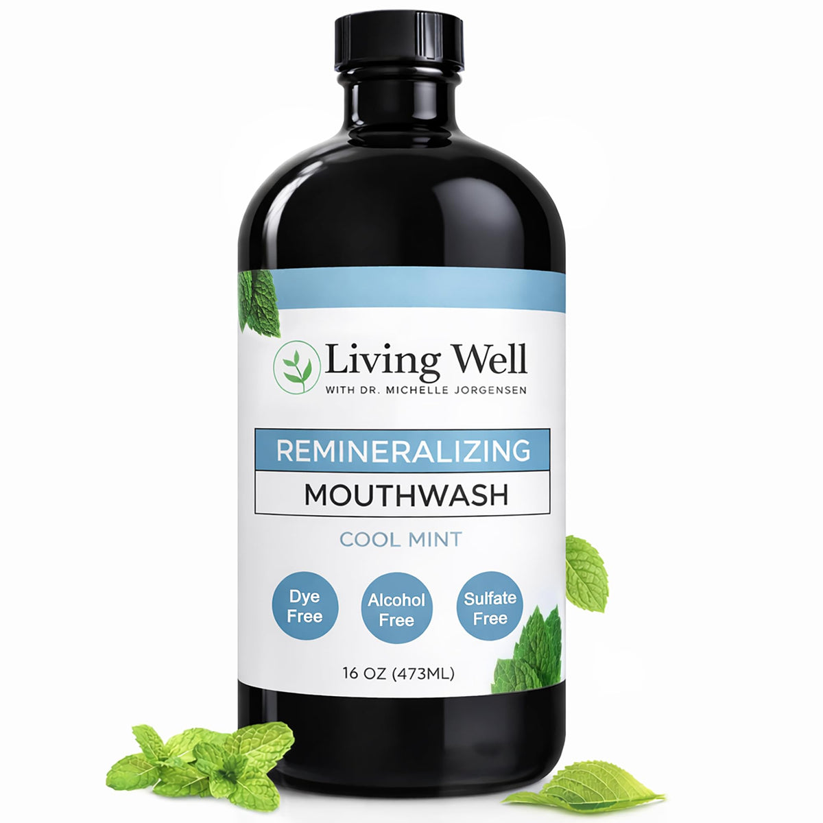 Living Well Dr. Michelle Remineralizing Mouthwash, Cool Mint