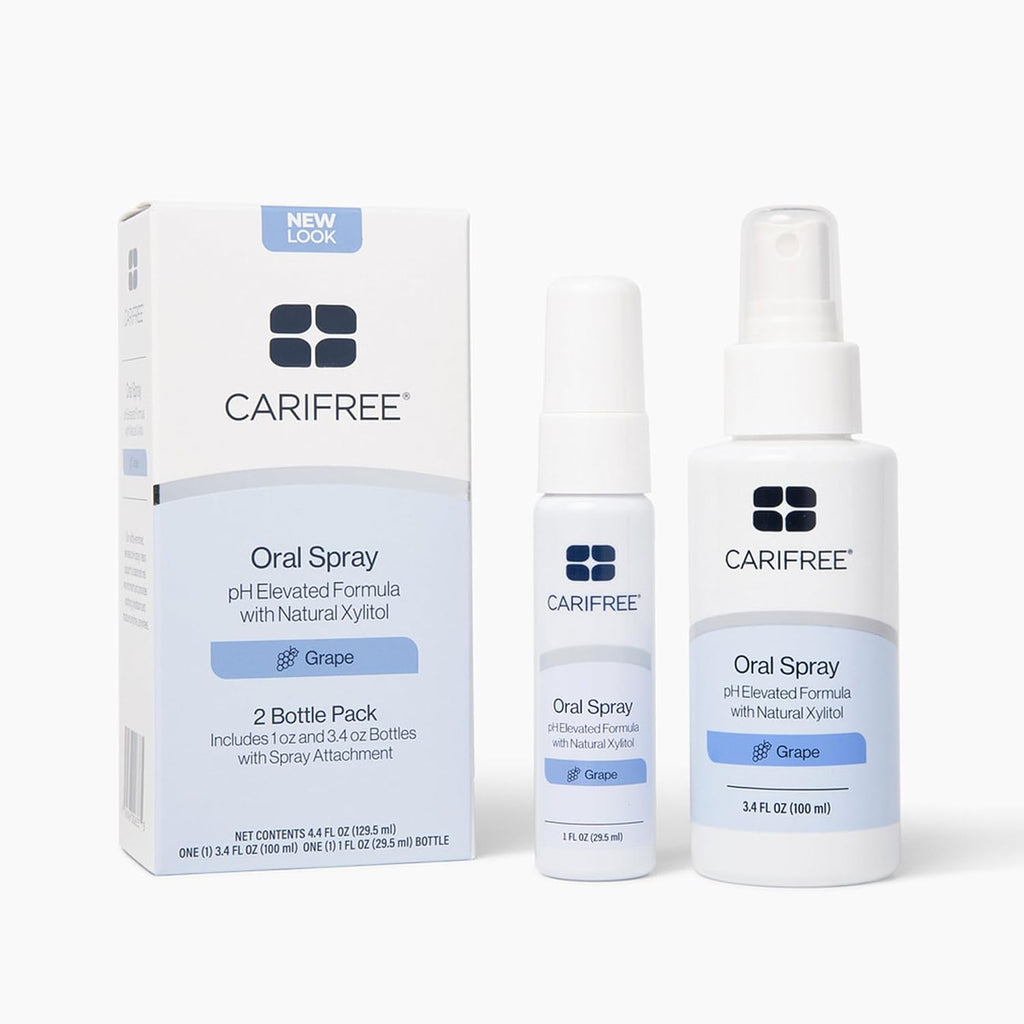CariFree Dry Mouth Spray, Grape, 35% Xylitol, Alcohol-Free, 1 oz + 3.4 oz