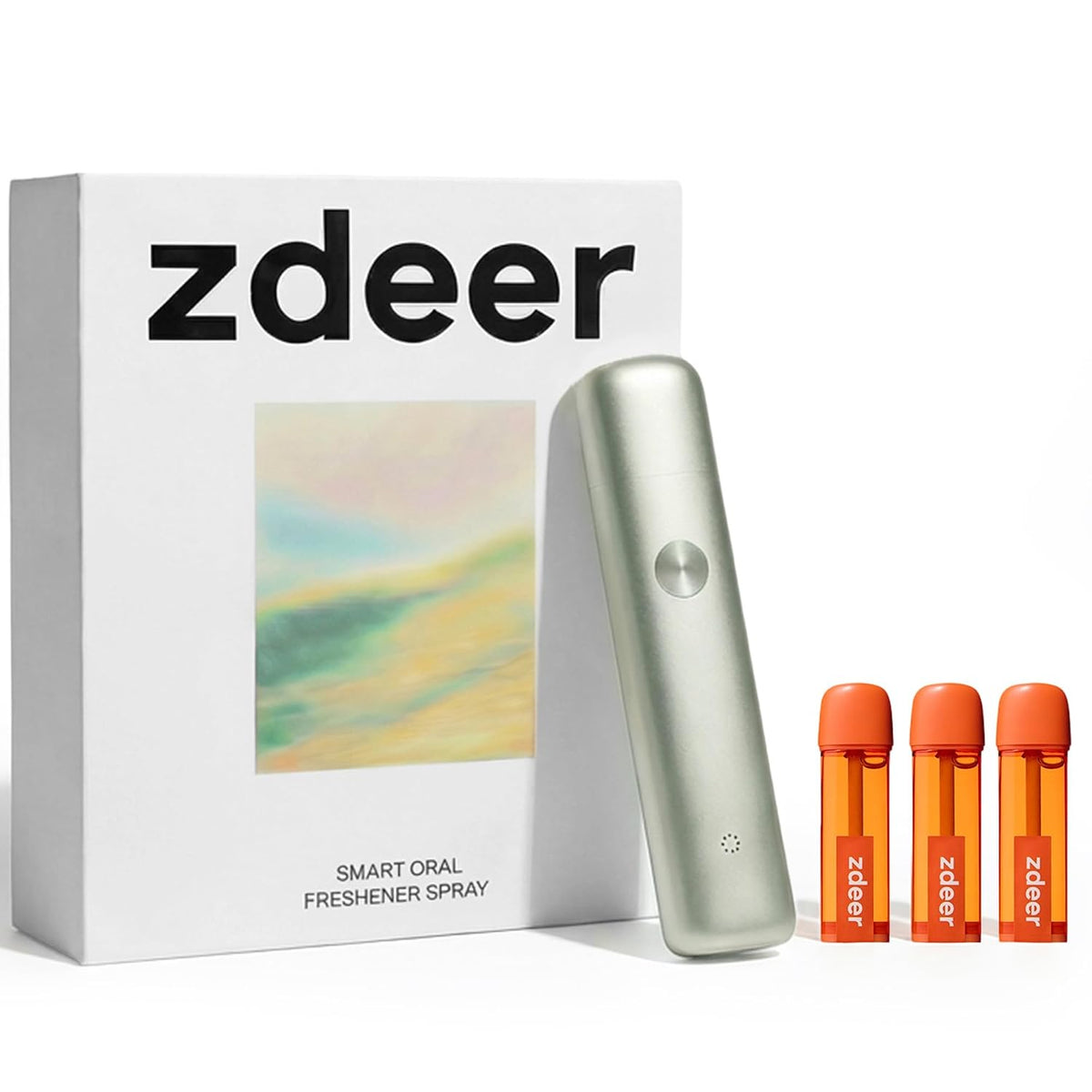 ZDEER PW13 Electric Cool Breath Spray, Probiotic Mouth Spray, Oral Spray Alcohol-Free for Fresh Breath & Dry Mouth,Rechargeable, 3 Flavor Cartridges, Travel Size, Ideal for Dating Office Daily Use