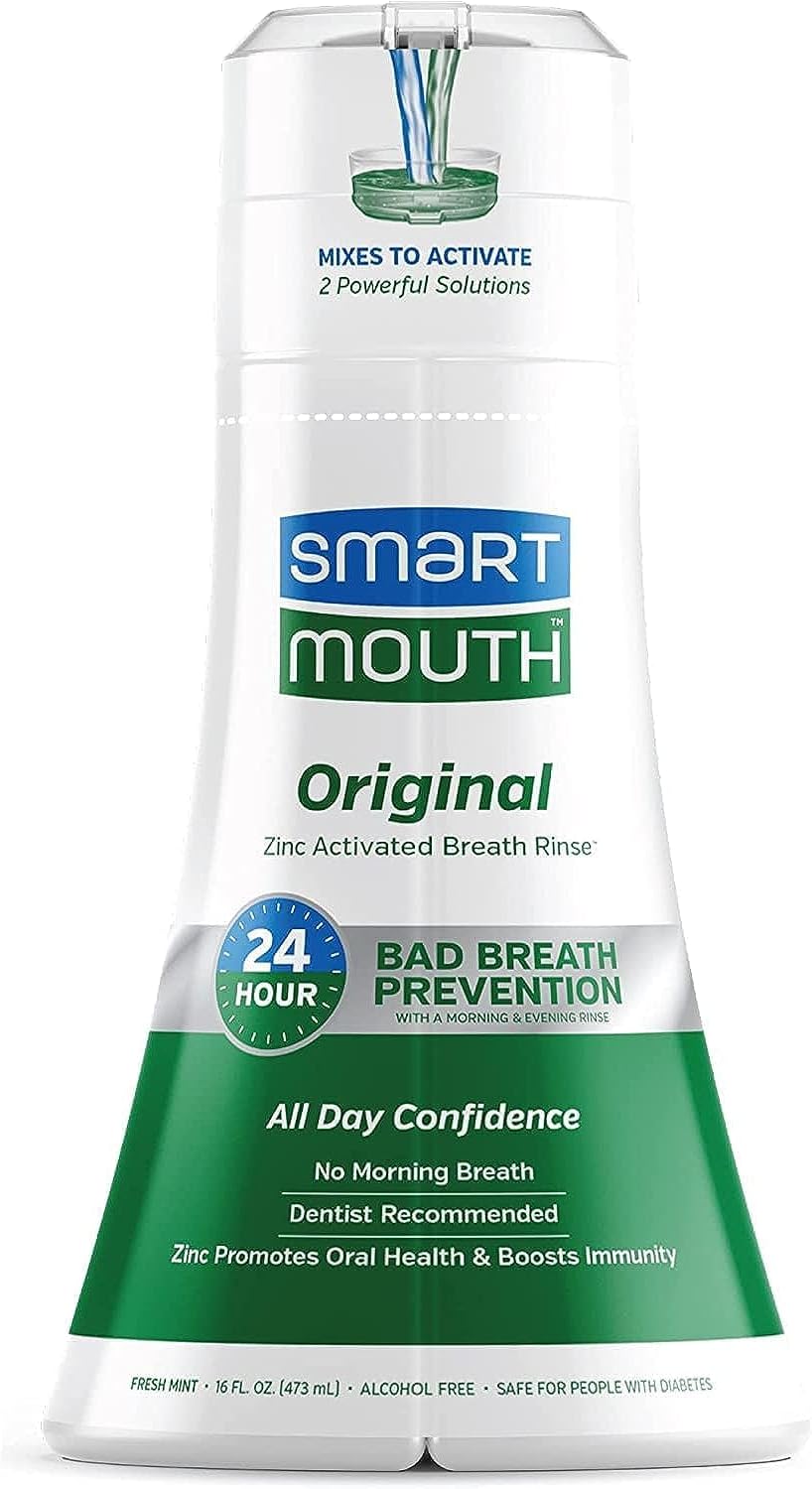SmartMouth Original Zinc Activated Mouthwash, Fresh Mint, 16 fl oz, 2-Pack