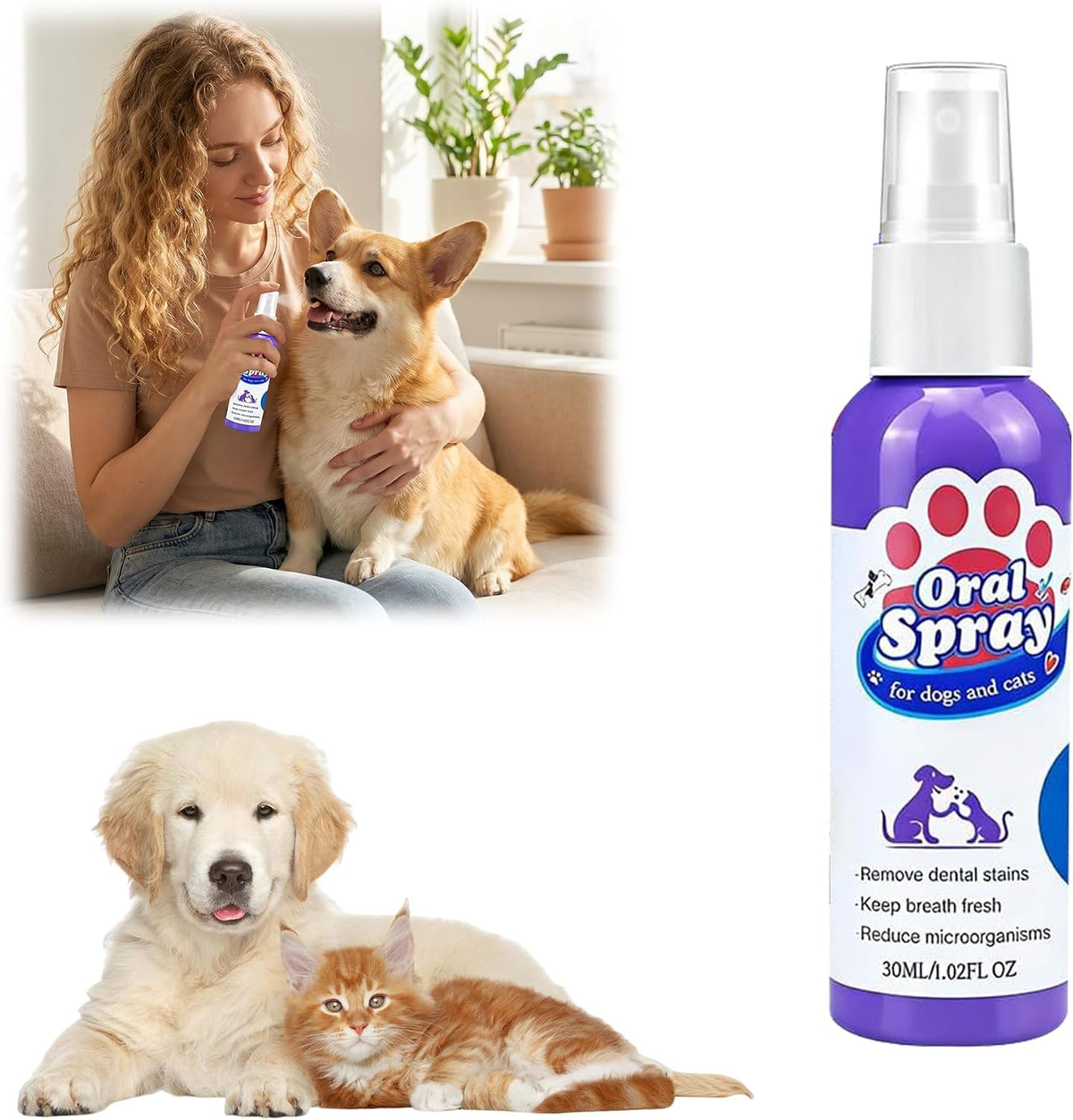 Jiexily Pet Oral Tartar Remover Spray, 2026 New Oral Teeth Cleaning Spray for Dogs and Cats, Pet Dental Tartar Remover Breath Freshener Health Supplies (1 pcs)