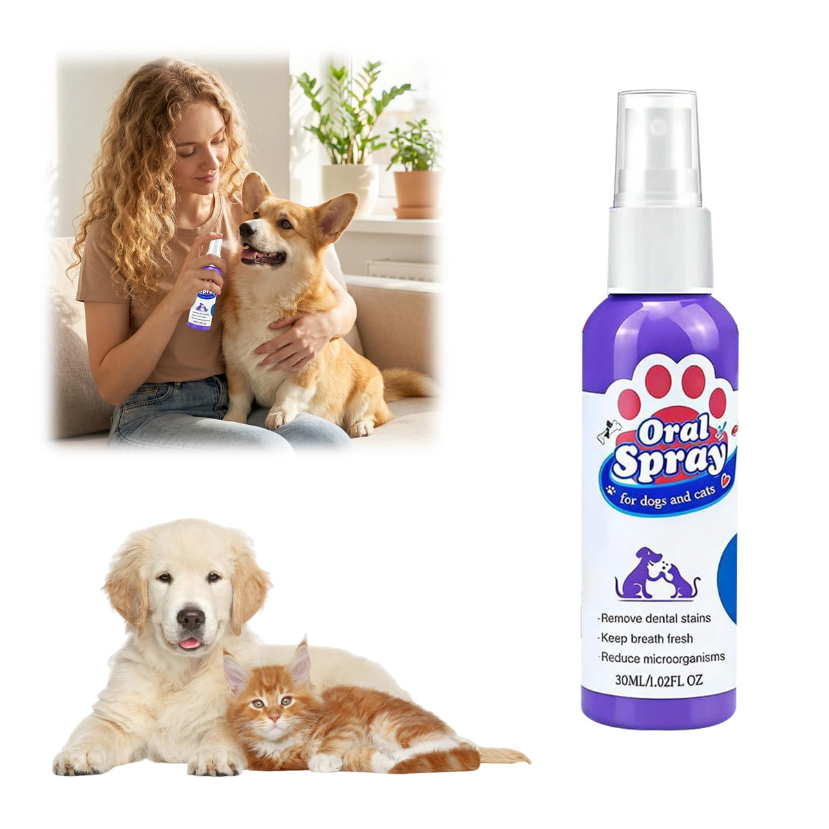 Jiexily Pet Oral Tartar Remover Spray, 2026 New Oral Teeth Cleaning Spray for Dogs and Cats, Pet Dental Tartar Remover Breath Freshener Health Supplies (1 pcs)