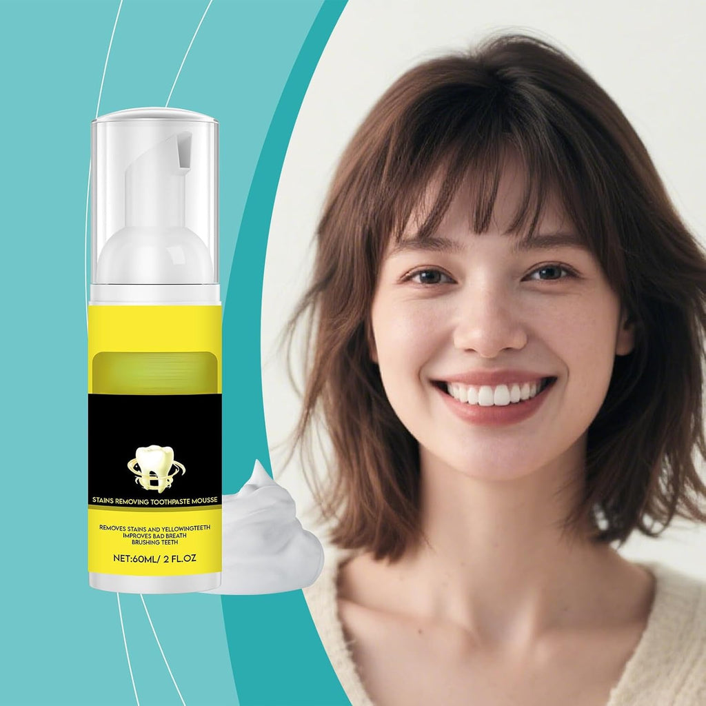 Minty Fresh Toothpaste Mousse - Gentle Foam Cleanser for Teeth & Tongue, Portable Oral Care, Refreshing Breath, Comfortable Daily Use(2pcs)