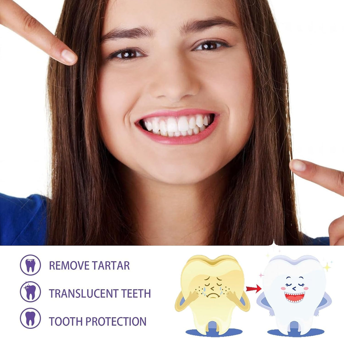 Whiten & Fresh Tooth Foam - Baking Soda, Licorice & Xylitol for Stain Removal, Daily Oral Care & Fresh Breath - Easy Use for Families(3pcs)
