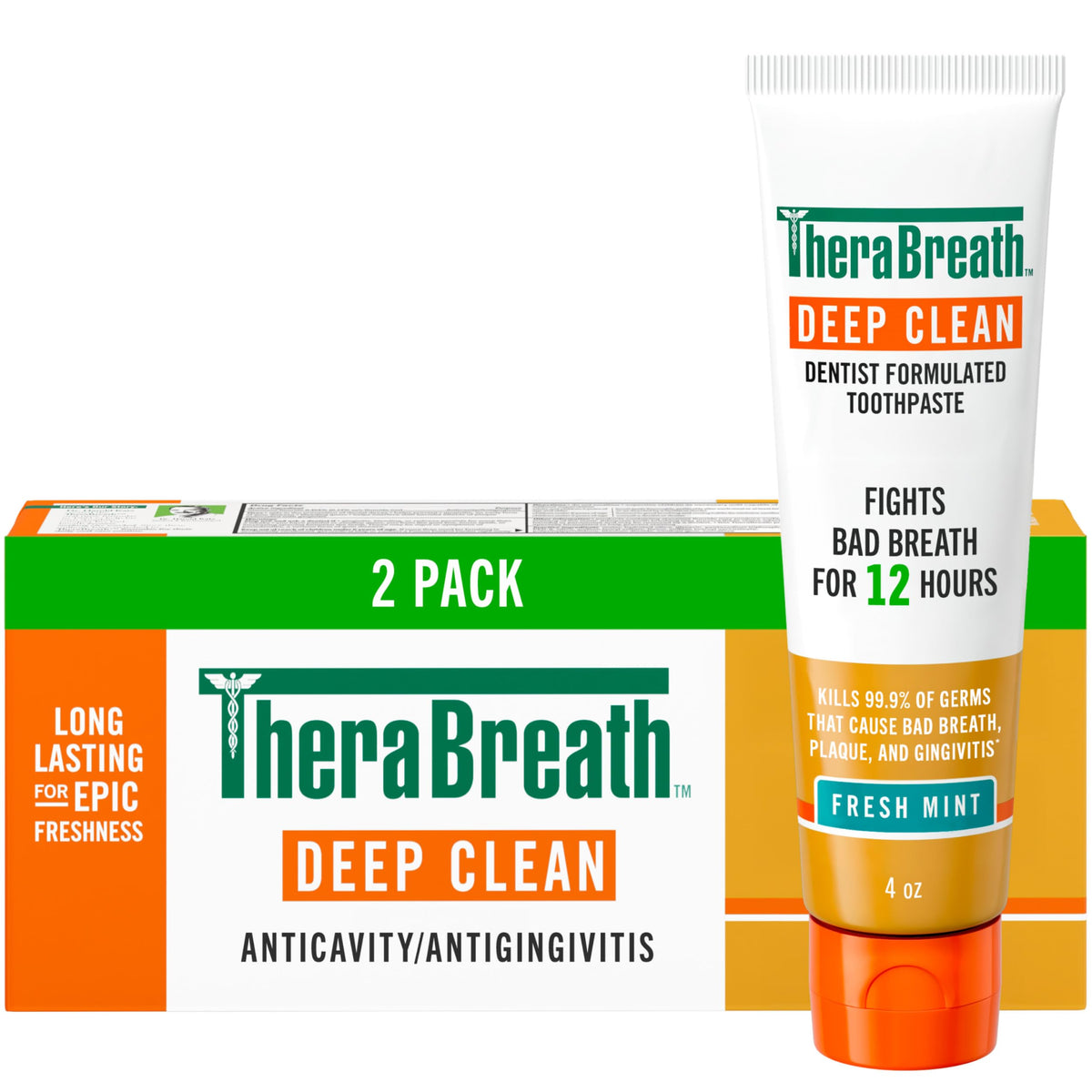 TheraBreath Healthy Gums Oral Rinse, Clean Mint, 16 fl oz, 2-Pack