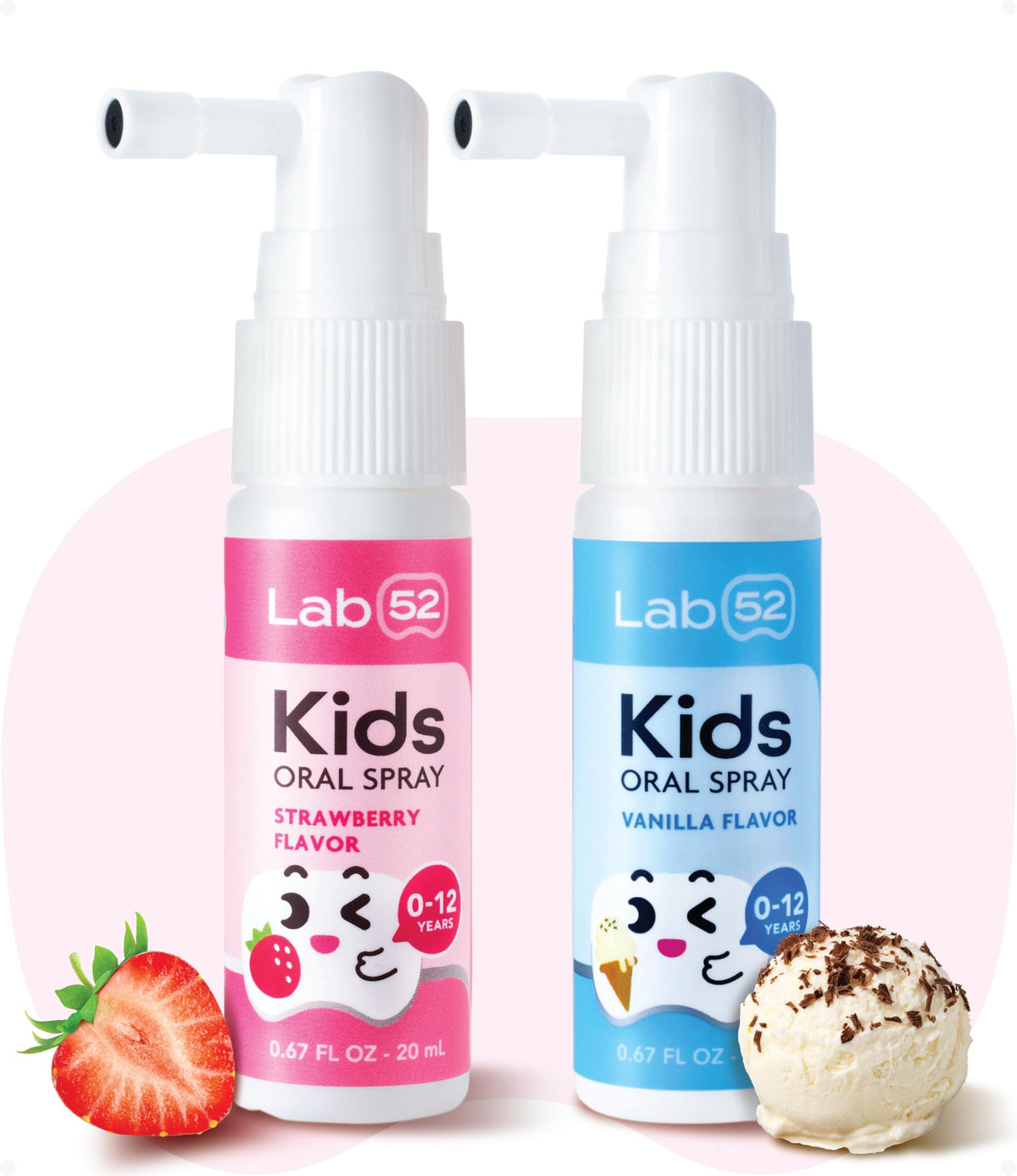 LAB52 Kids Oral Spray, Toothpaste Helper Fluoride Free, Xylitol Strawberry