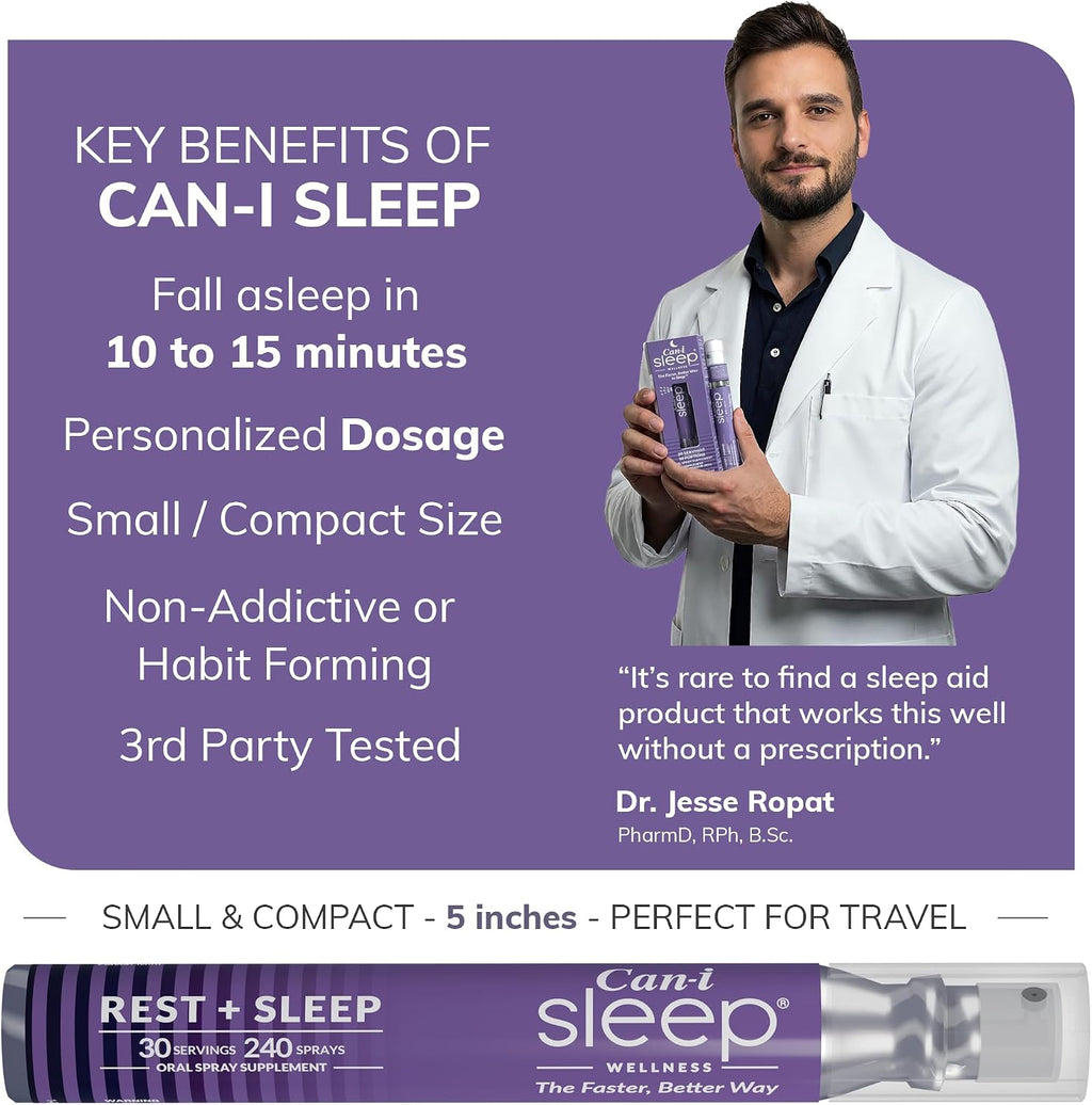 Fast-Acting Natural Sleep Aid Spray with Melatonin 1 mg, GABA, & 5HTP