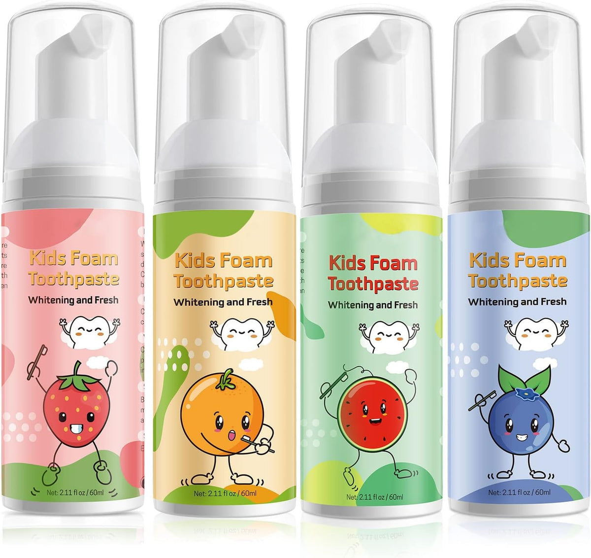 Foam Toothpaste Kids, Kids Mouthwash with Fruit Flavor - Toddler Toothpaste Age for Children, 360ºCare Natural Anti-Cavity Formulas with Fluoride for Electric & U-Shape Toothbrushes