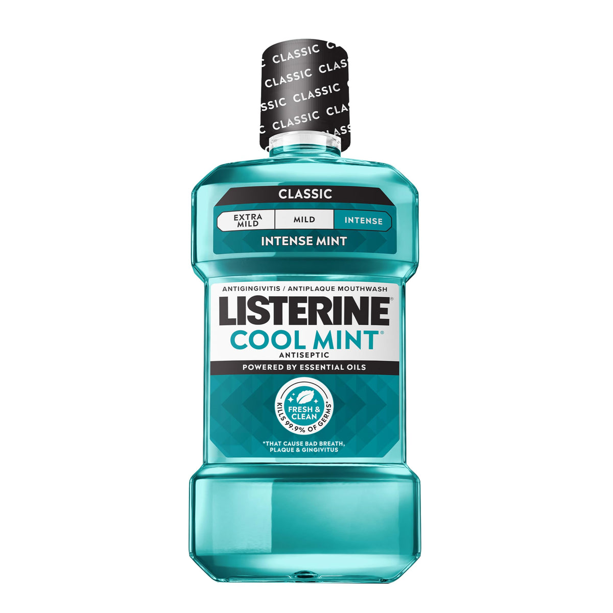 Listerine Cool Mint Antiseptic Mouthwash, Intense Mint, 33.8 fl. oz/1 L