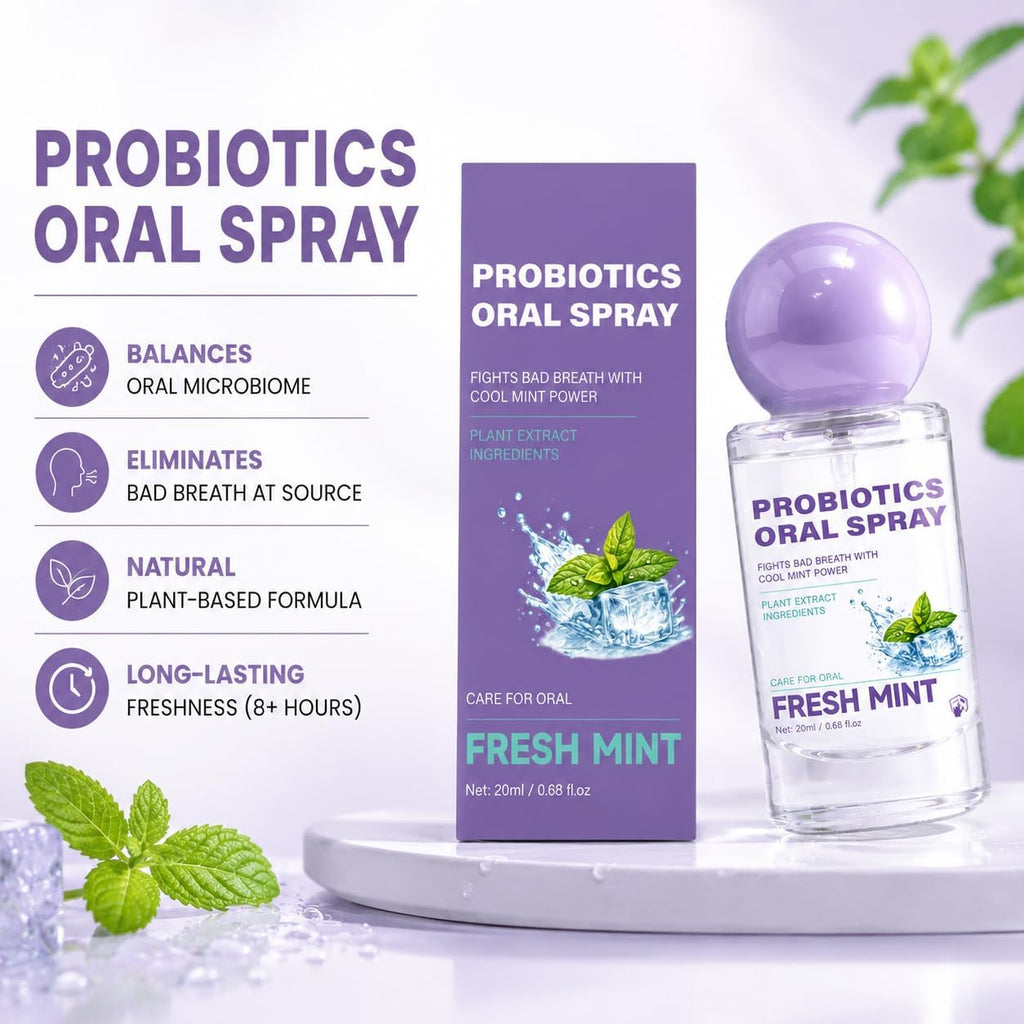 Probiotic Oral Spray for Long-Lasting Cool Freshness,Travel-Sized 0.68oz