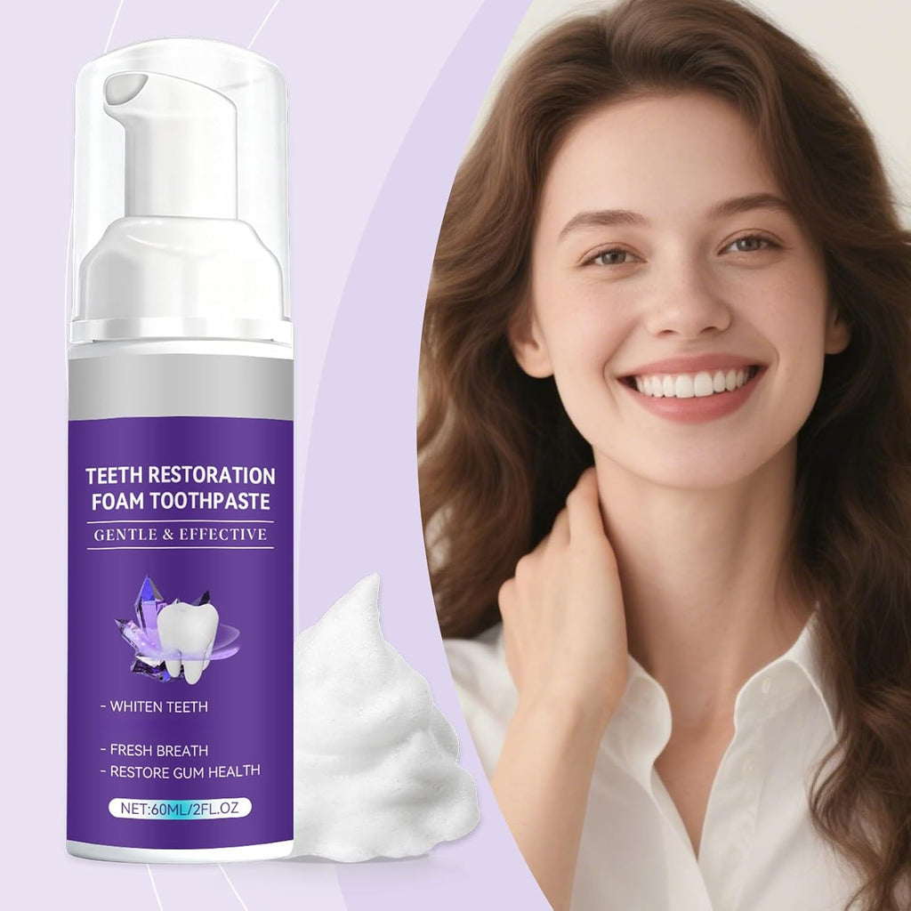 Bright Shine Foaming Tooth Mousse, Gentle Refreshing Clean, One-Press Dispenser, Portable Daily Oral Care, Fresh Feeling(2pcs)