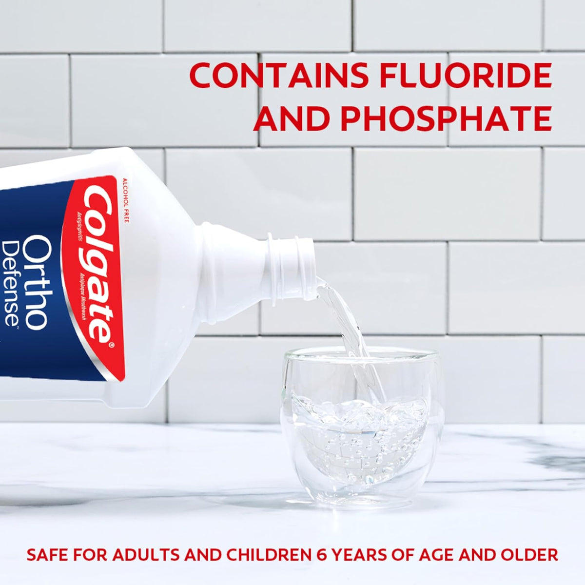 Colgate Ortho Defense Phos-Flur Fluoride Mouthwash for Braces, 16.9 fl oz