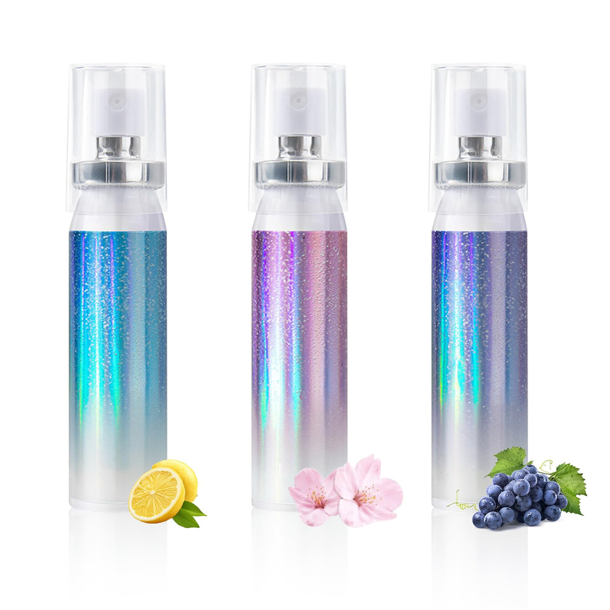 6PCS Fresh Breath Spray,Fruity Flavour Mouth Spray Freshener Spray Set for Mouth,Peaches,Oranges,Watermelon,Grapes,Lychee