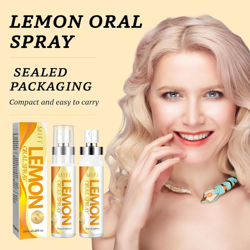 Oral Spray for Adult - Sugar-Free, Breath Freshener Spray, Dry Mouth Spray, Fights Bad Breath, Compact and Portable (Lemon Flavor*2Pack)