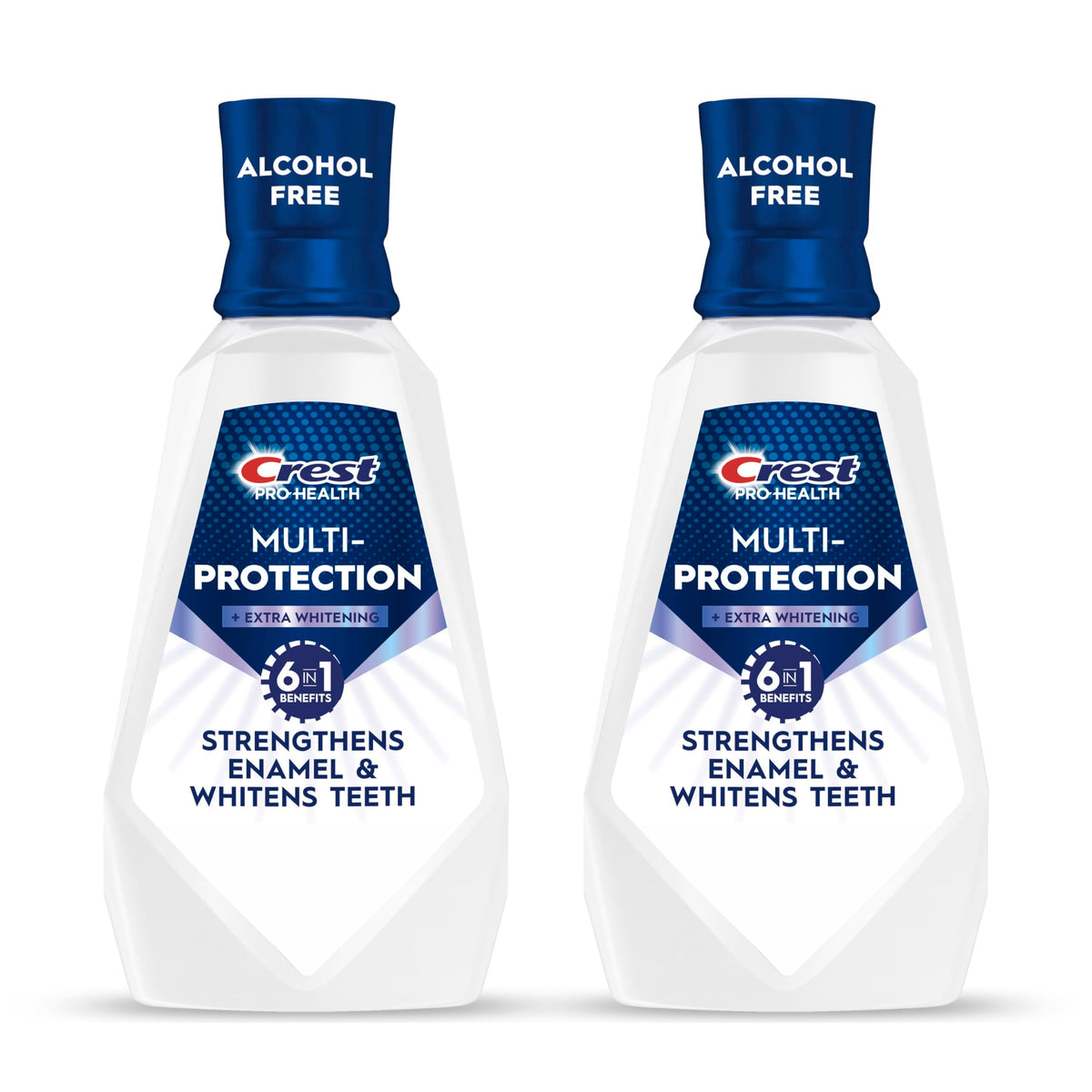 Crest Pro-Health Mouthwash, Teeth Whitening for Adults, 6 in 1 Benefits, Breath Freshener, 946mL, 2 Pack, Alcohol Free Mouth Rinse, Anti Cavity, Enamel Repair, Bad Breath Treatment, Mint Flavor
