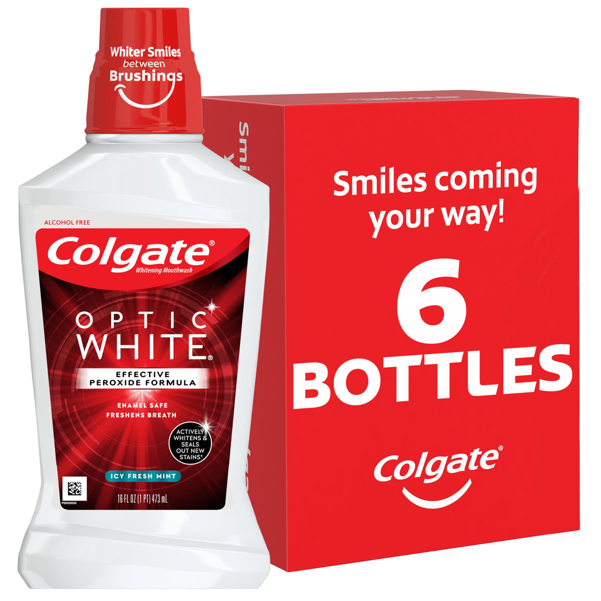 Colgate Optic White Teeth Whitening Mouthwash, ICY Fresh Mint, 3 Pk, 32 oz