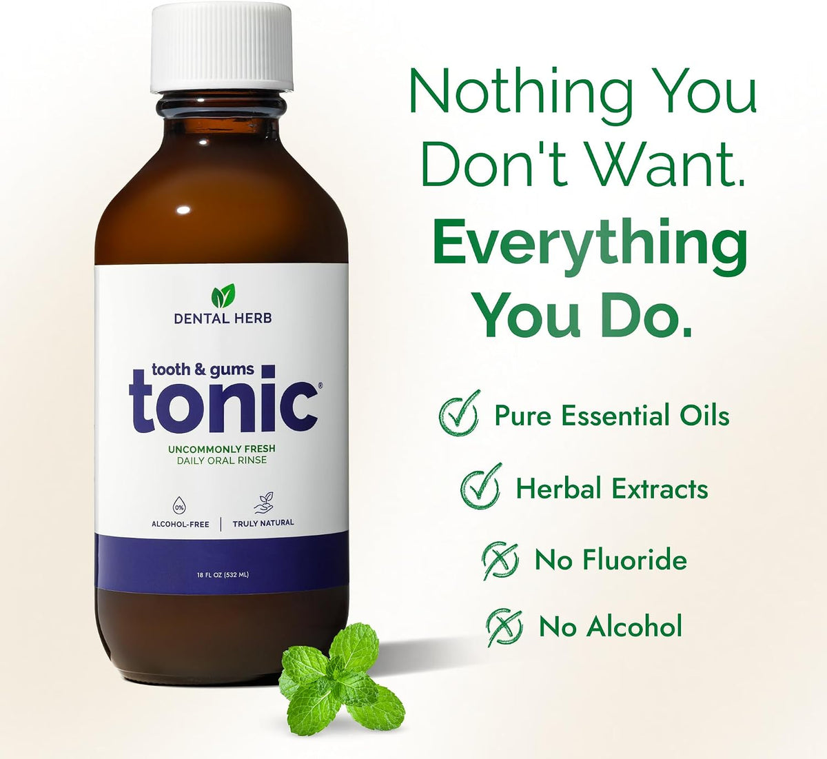 Dental Herb Company Tooth & Gums Tonic Mouthwash Herbal Oral Rinse 18oz (2)