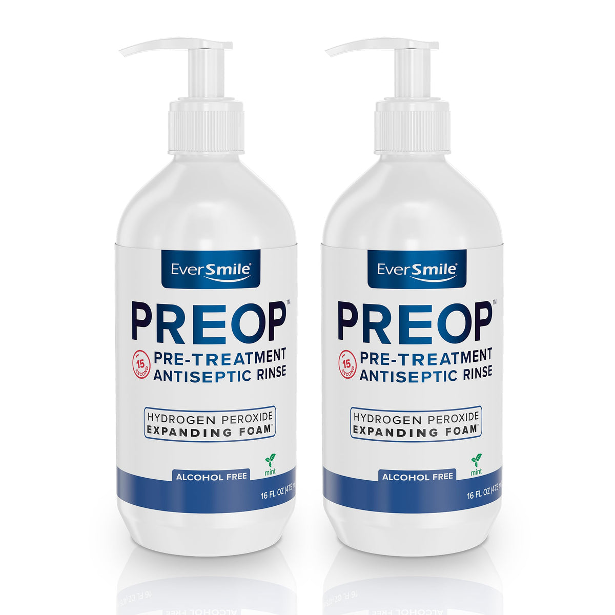 EverSmile PreOp Foaming Rinse – Deep Clean Mouthwash with Hydrogen Peroxide – Alcohol Free Rinse to Mouth Wash Daily & Before Treatment – Helps Heal Canker Sores – 100 Uses Per 16oz Bottle (1 Pack)
