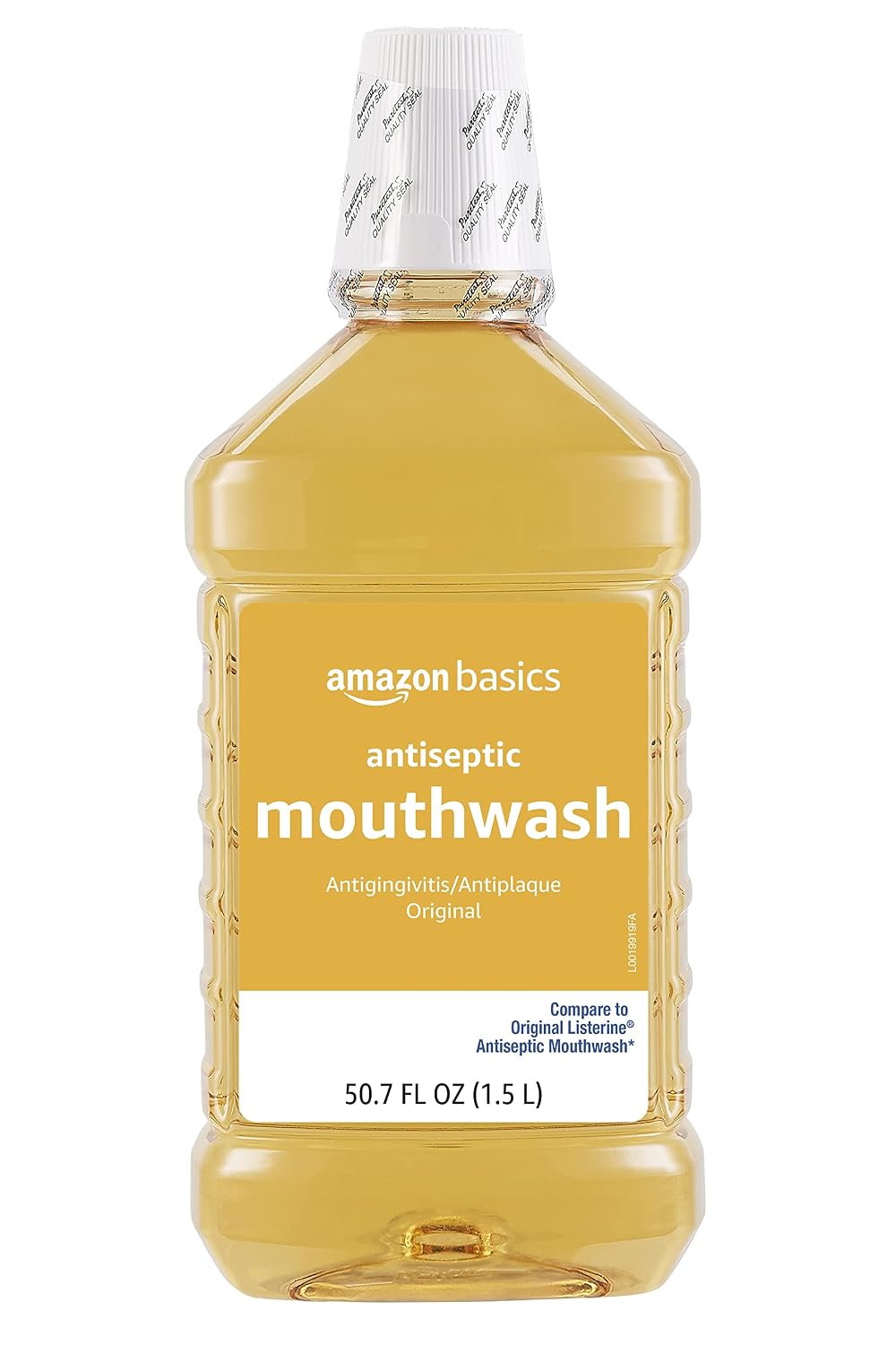 Amazon Basics Antiseptic Mouthwash, Original Flavor, Fights Gingivitis, 1.5 Liter, 50.7 ounce (Pack of 4) (Previously Solimo)