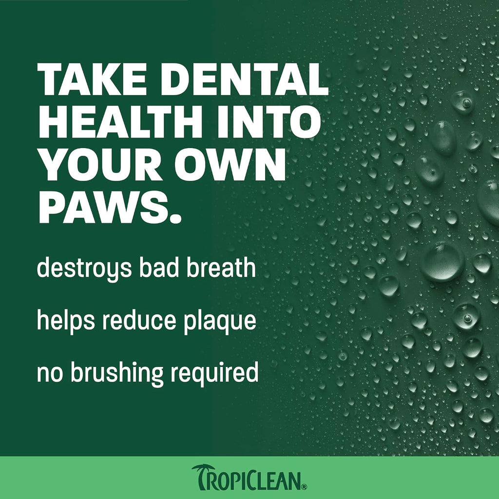 TropiClean Fresh Breath Oral Care Spray for Dogs & Cats | Dog Breath Spray | Mint Breath Freshener | Pet Bad Breath Treatment | Made in The USA | 4 oz