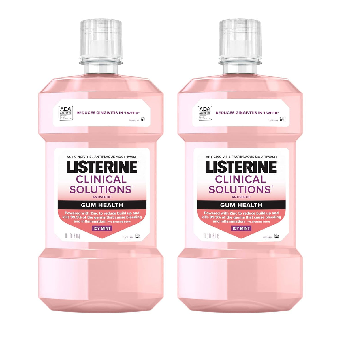 Listerine Clinical Solutions Gum Health Mouthwash, 33.8 fl.oz/1L x 2