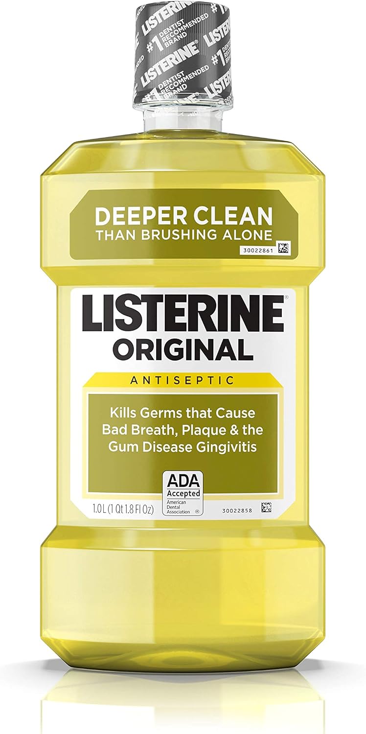 Listerine Cool Mint Antiseptic Mouthwash for Bad Breath, Travel Size 3.2 oz - Pack of 12
