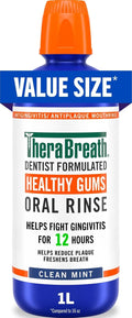 TheraBreath Healthy Gums Oral Rinse, Clean Mint, 1 Liter