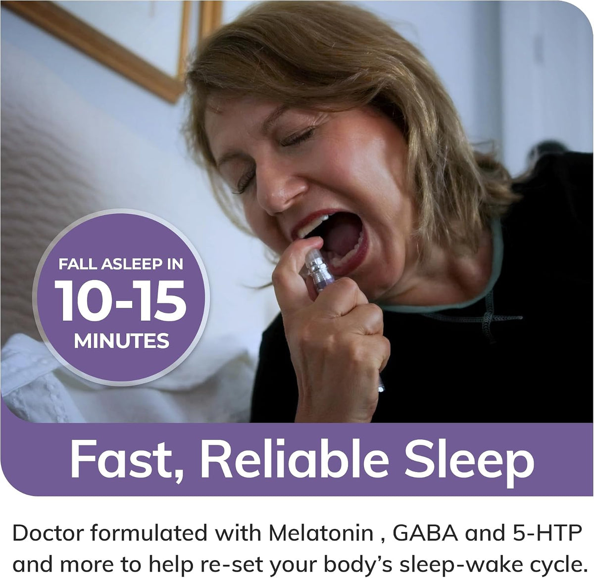 Fast-Acting Natural Sleep Aid Spray with Melatonin 1 mg, GABA, & 5HTP