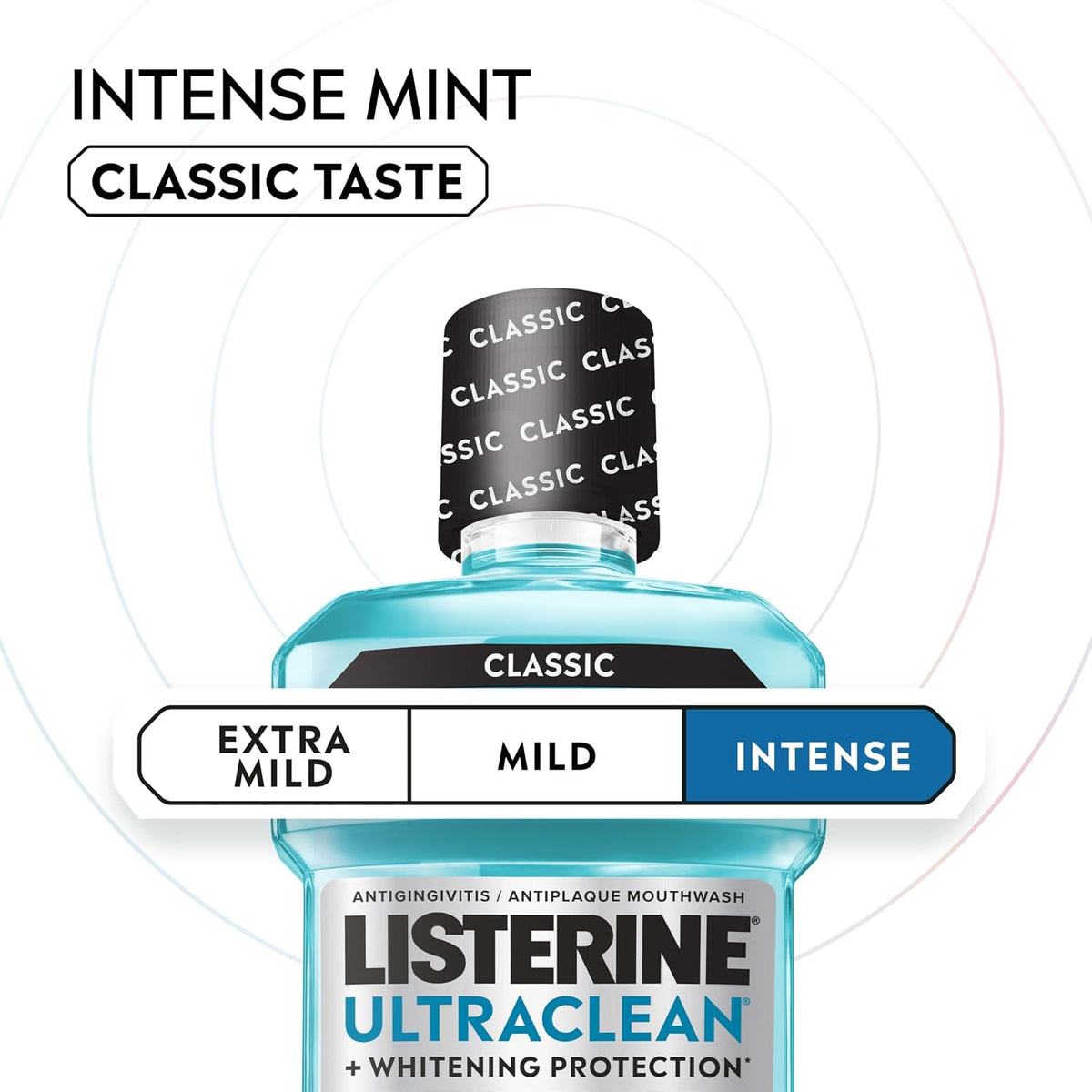 Listerine Ultraclean Antiseptic Mouthwash, Intense Mint, 33.8 fl. oz/1L x 2