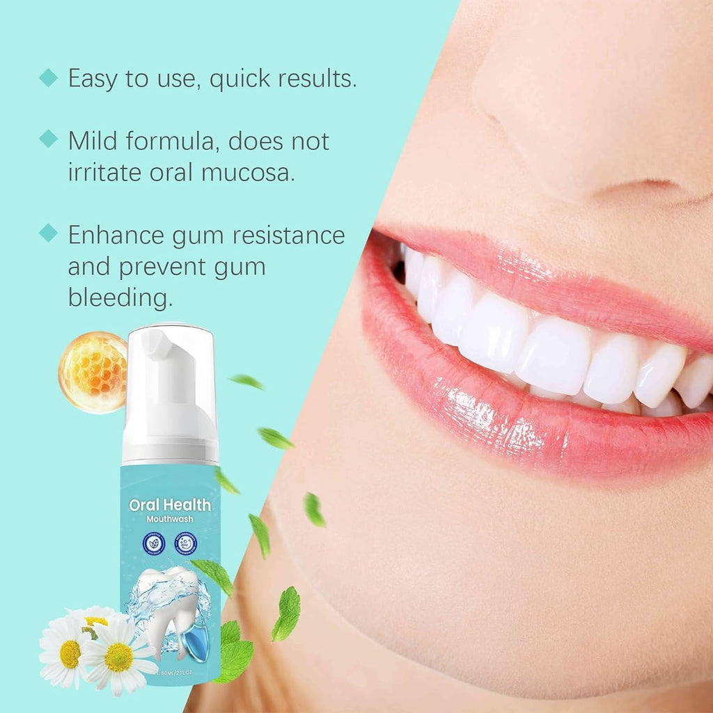 Tooth Cleaning Mousse with Chamomile & Propolis, Minty Fresh Daily Oral Care for Teeth Whitening, Surface Stain Cleansing & Long Lasting Fresh Breath(1pcs)