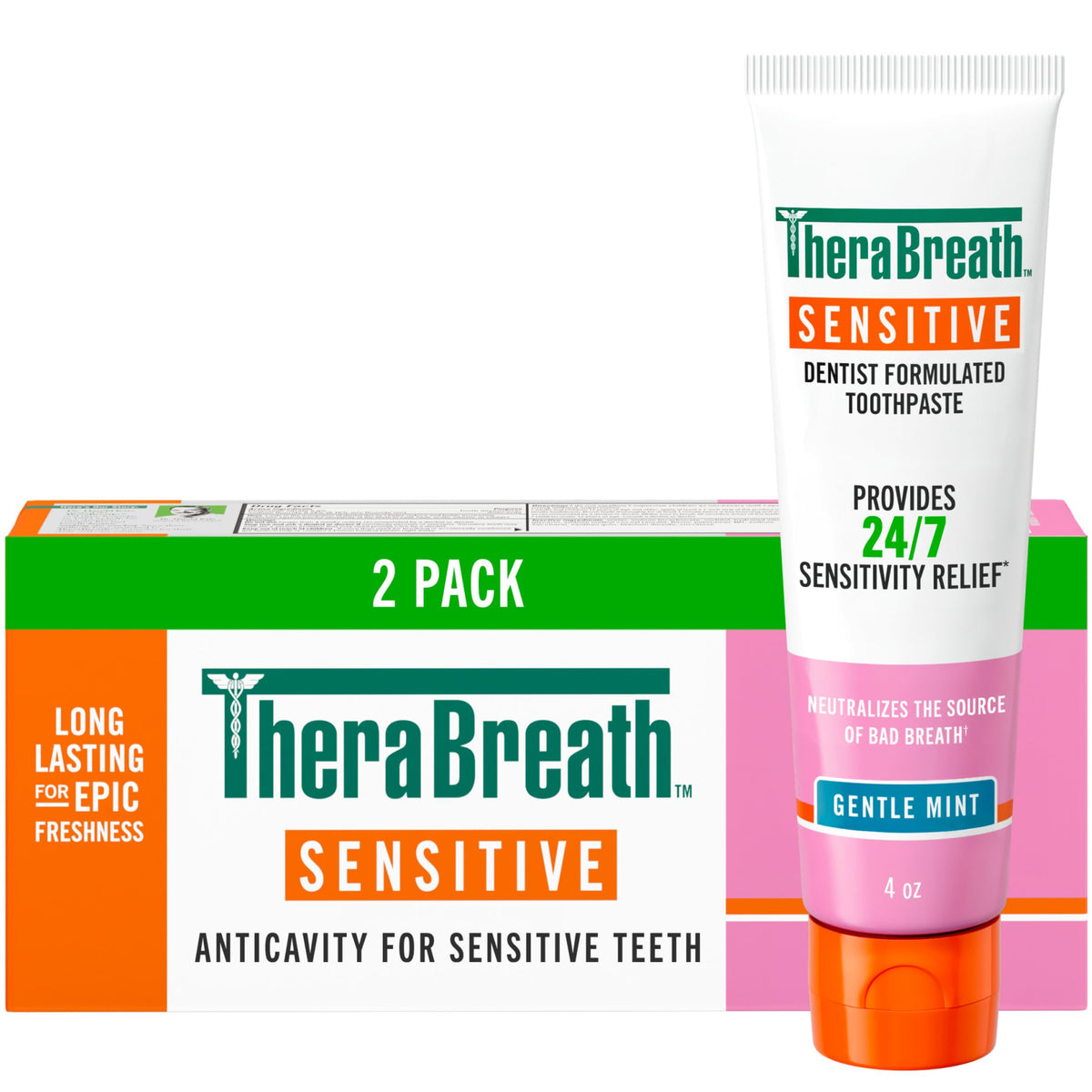 TheraBreath Healthy Gums Oral Rinse, Clean Mint, 16 fl oz, 2-Pack