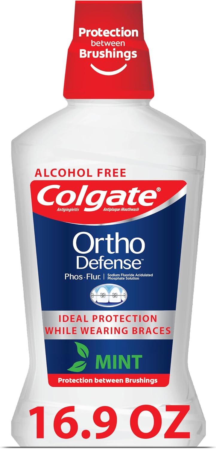 Colgate Ortho Defense Phos-Flur Fluoride Mouthwash for Braces, 16.9 fl oz