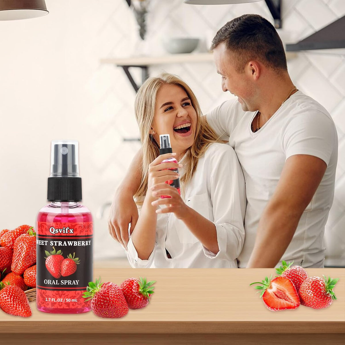 Deep Throat Spray Strawberry Flavored for Oral Women Men 1.7 Fl.oz, Relaxes Gag Reflex