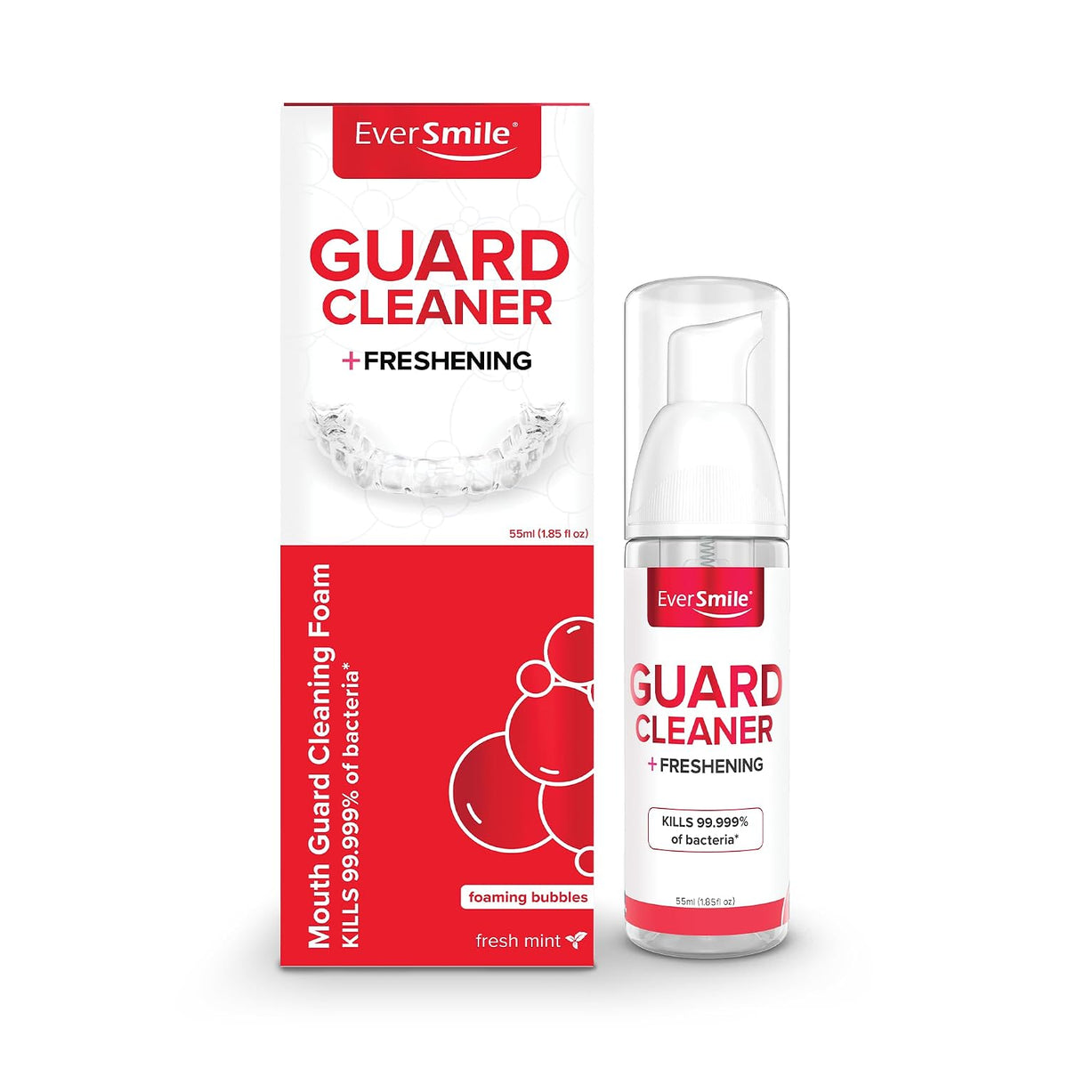 EverSmile Mouth Guard Cleaning Foam – Fresh Mint, 55ml (1 Pack) – for Mouth, Night, Football, Boxing, Sleep, Snoring, Grinding & All Types of Guards – Fights Bad Breath