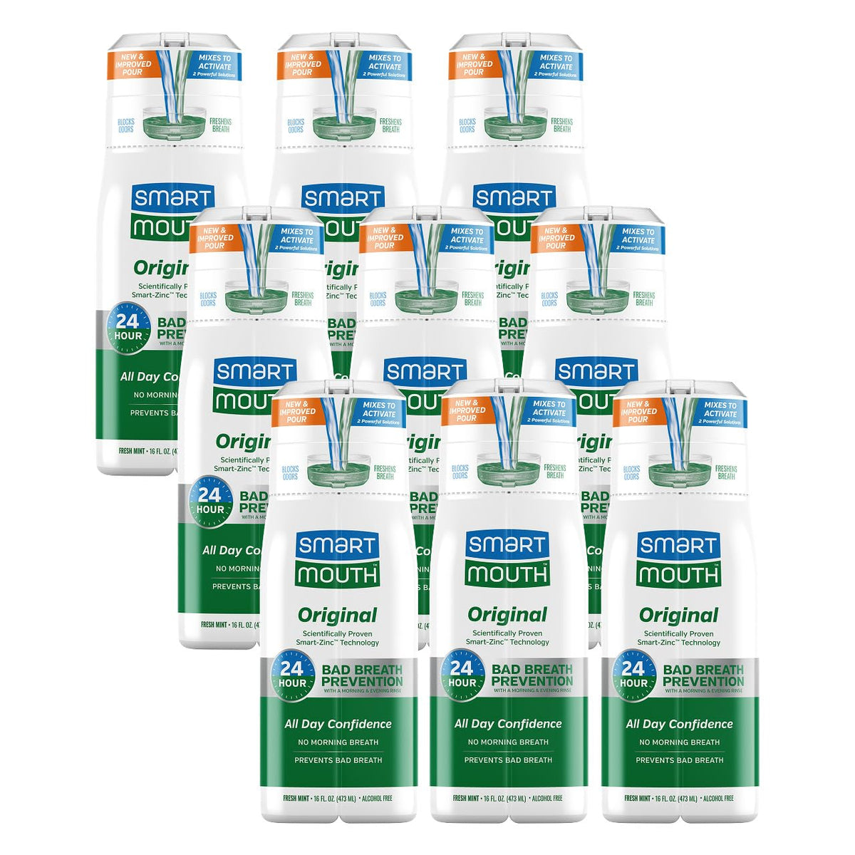 SmartMouth Original Zinc Activated Mouthwash, Fresh Mint, 16 fl oz, 2-Pack
