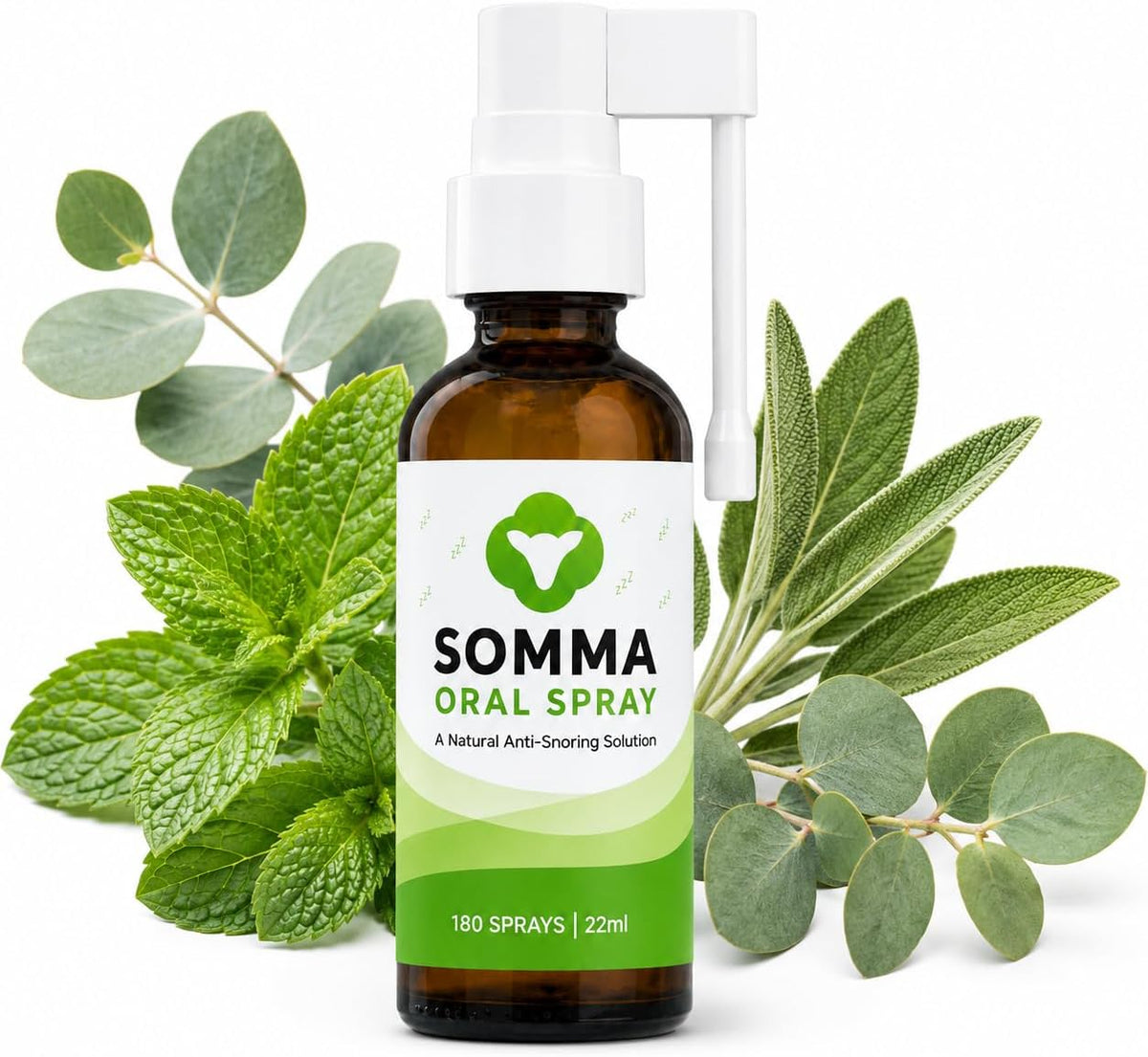 Somma Oral Spray, Fresh Mint Flavor, Extended Nozzle, 22 mL