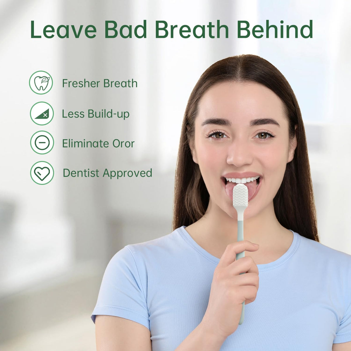 Tongueclear Soft Oral Cleaner & Gel Kit | Mouth Odor Eliminator, Fresh Mint