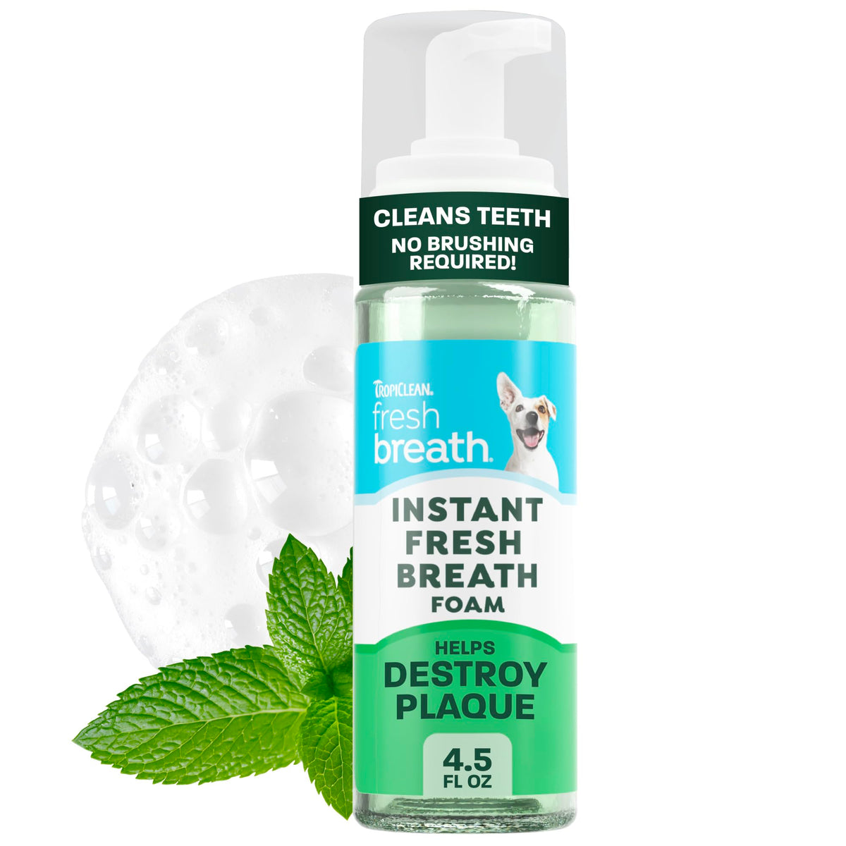 TropiClean Fresh Breath Oral Care Spray for Dogs & Cats | Dog Breath Spray | Mint Breath Freshener | Pet Bad Breath Treatment | Made in The USA | 4 oz