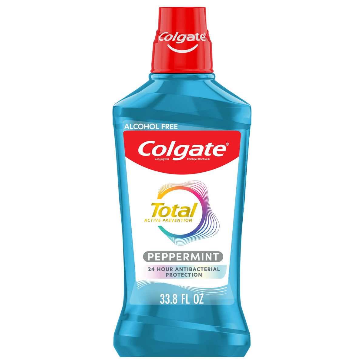 Colgate Total Alcohol Free Mouthwash, Peppermint, 3 Pack, 33.8 fl oz