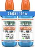 TheraBreath Fresh Breath Mouthwash, Icy Mint Flavor, Alcohol-Free, 16 Fl Oz (Pack of 2)