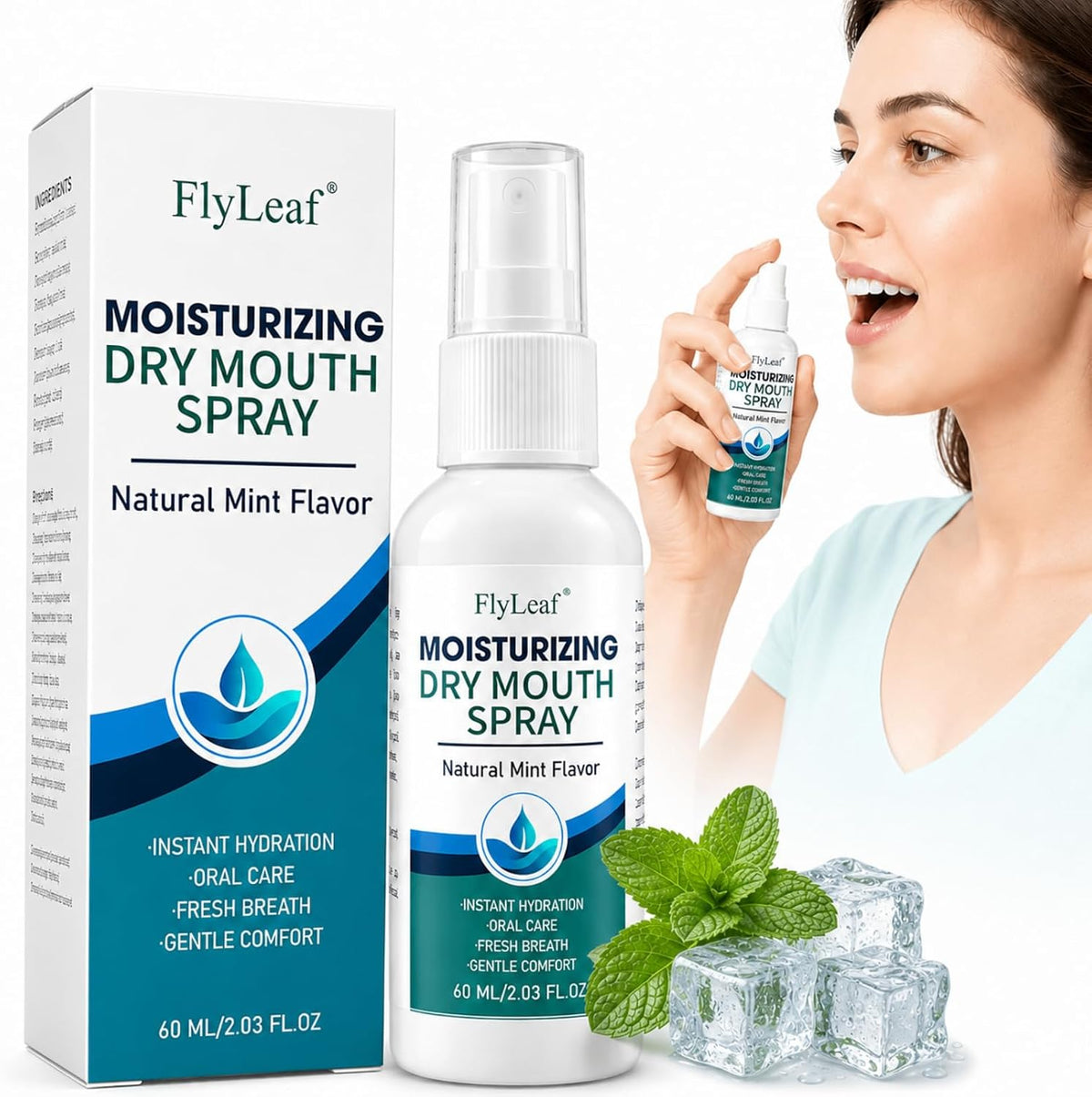 Dry Mouth Spray for Adults, Long-Lasting Mouth Moisturizer, 2 Fl Oz