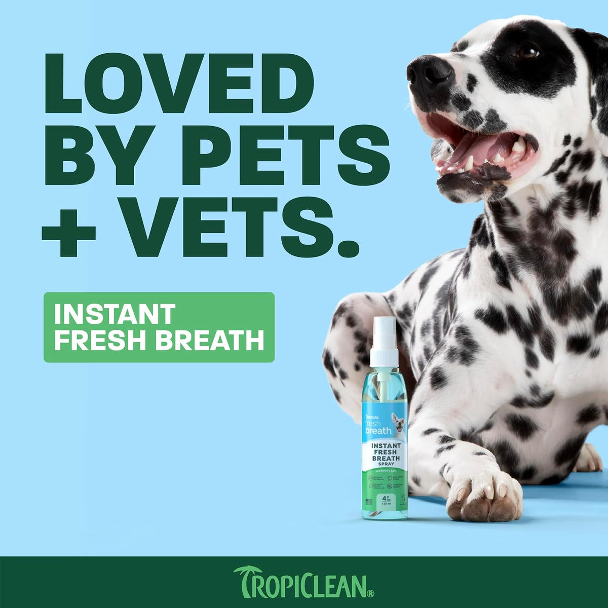 TropiClean Fresh Breath Oral Care Spray for Dogs & Cats | Dog Breath Spray | Mint Breath Freshener | Pet Bad Breath Treatment | Made in The USA | 4 oz