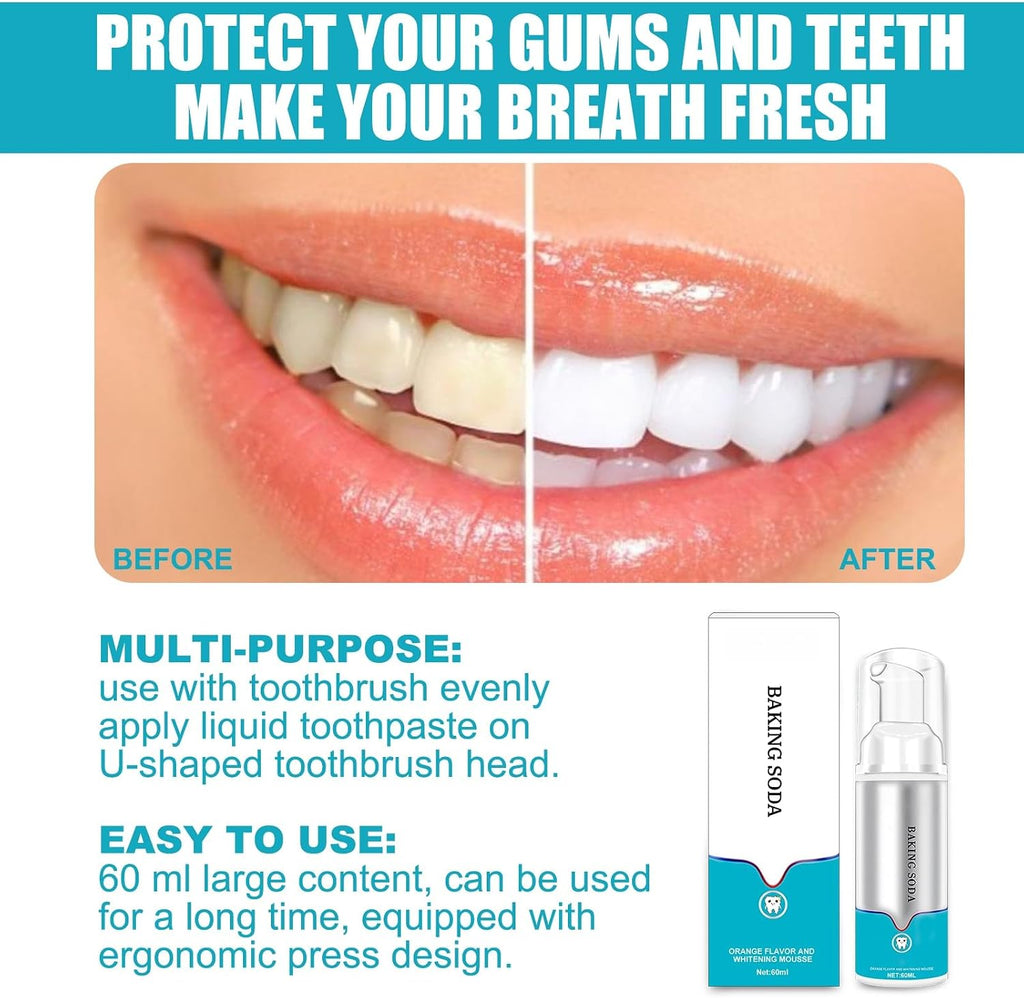 Pump Foam Teeth Cleaning Toothpaste – Mint Freshness, Gentle on Gums, Helps Reduce Tartar, Fresh Breath Oral Care(1pcs)