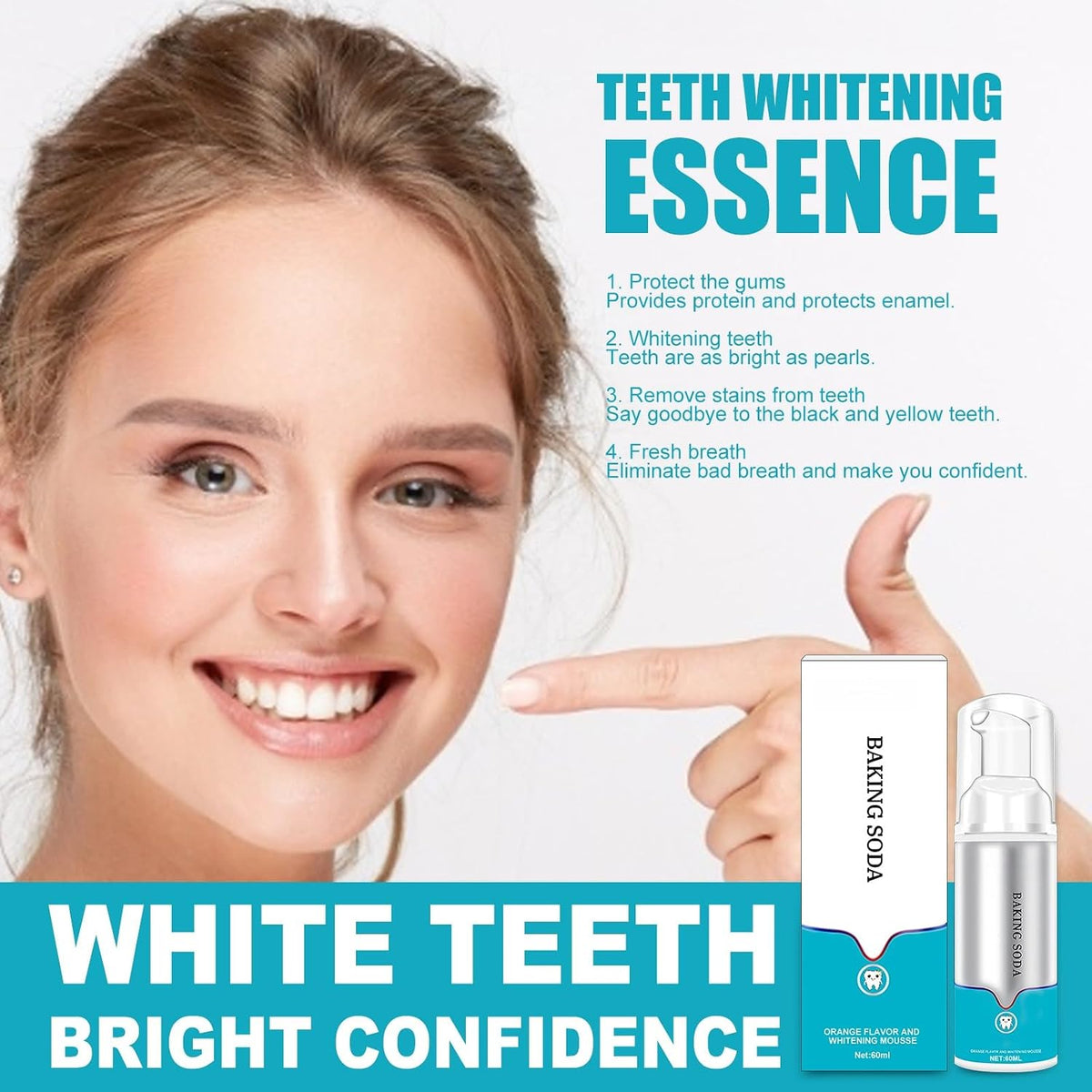 Pump Foam Teeth Cleaning Toothpaste – Mint Freshness, Gentle on Gums, Helps Reduce Tartar, Fresh Breath Oral Care(1pcs)