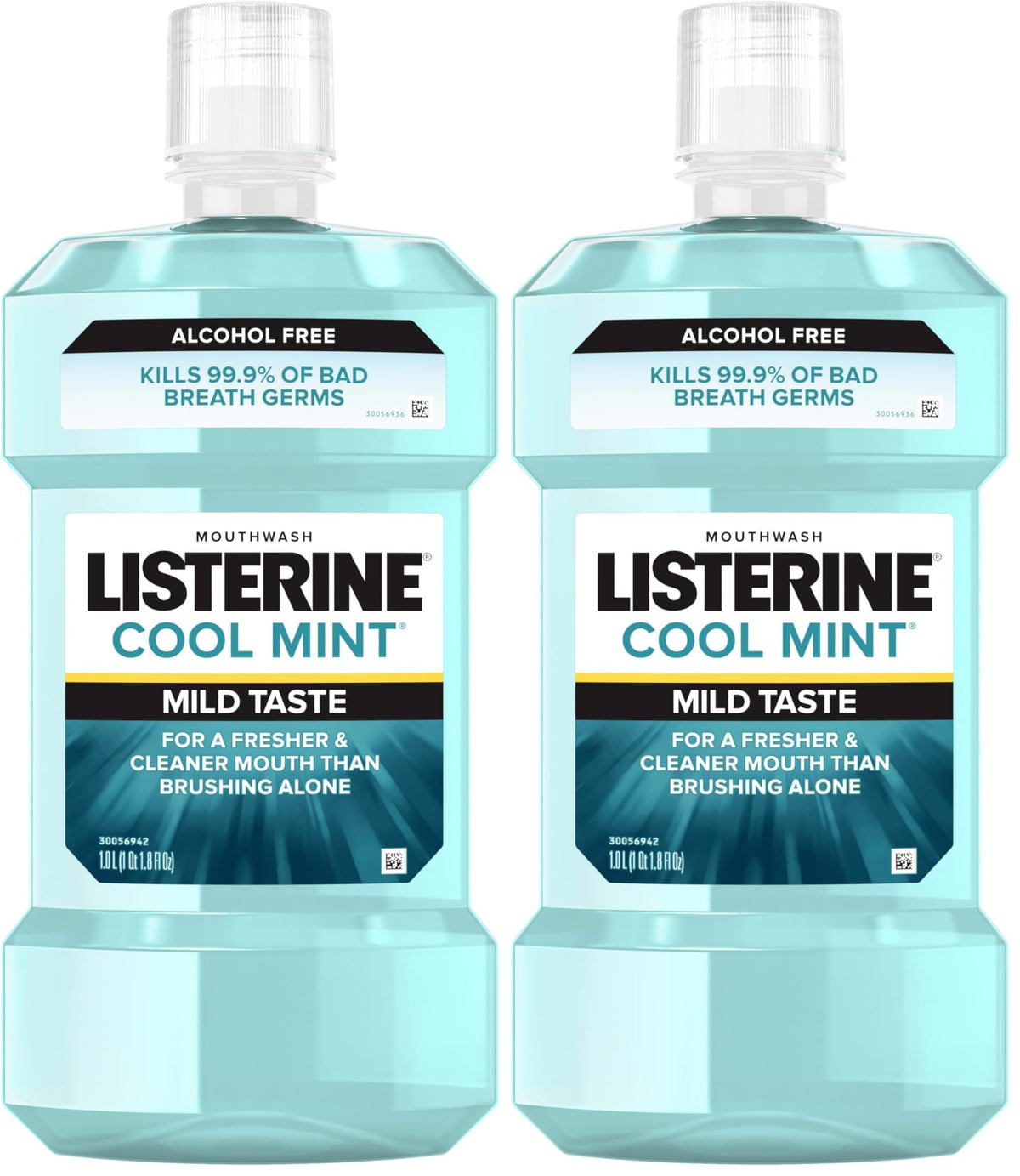 Listerine Cool Mint Antiseptic Mouthwash for Bad Breath, Travel Size 3.2 oz - Pack of 12